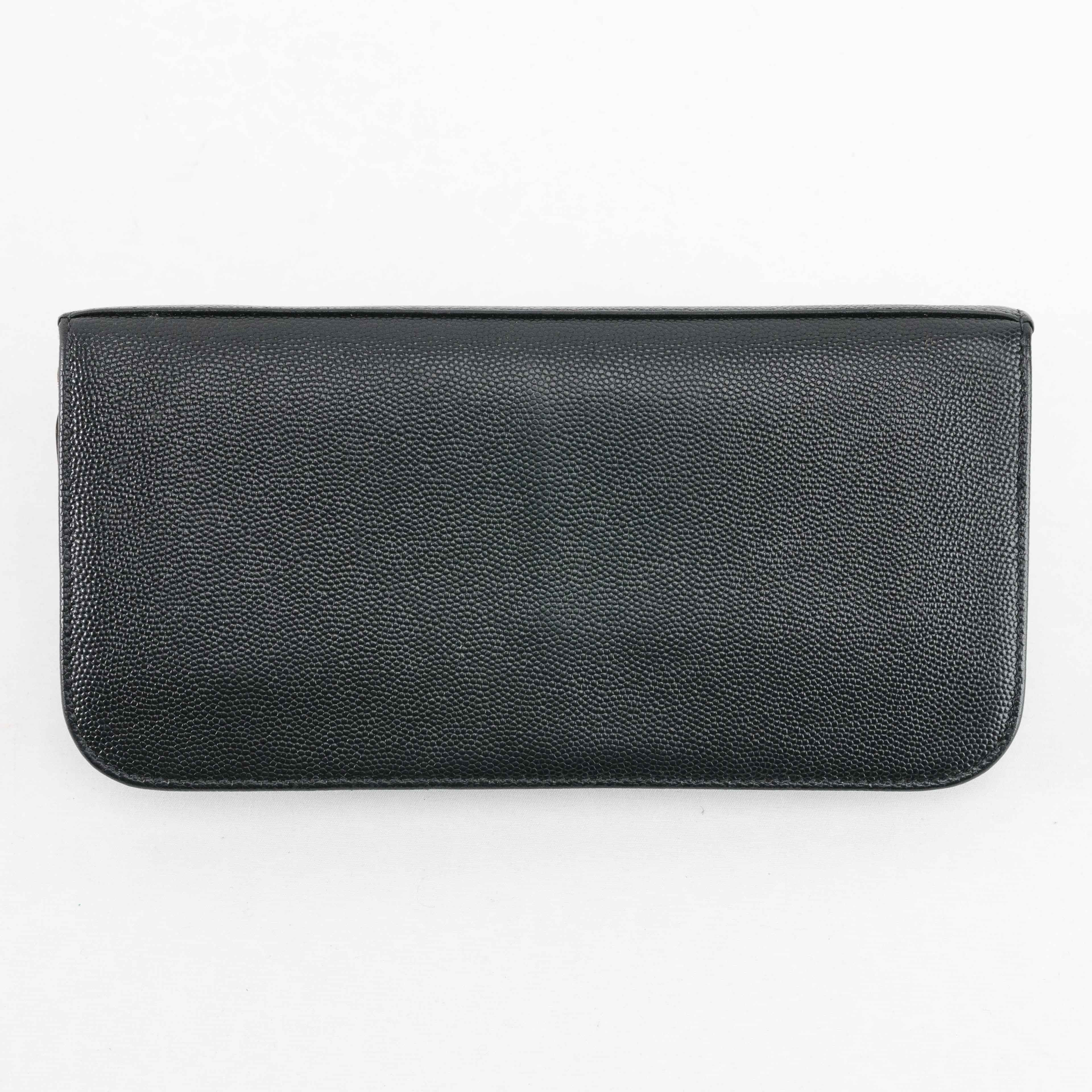 Yves Saint Laurent Saint Laurent Studded Zip-Around Wallet in Black Leather Size ONE SIZE - 3 Thumbnail
