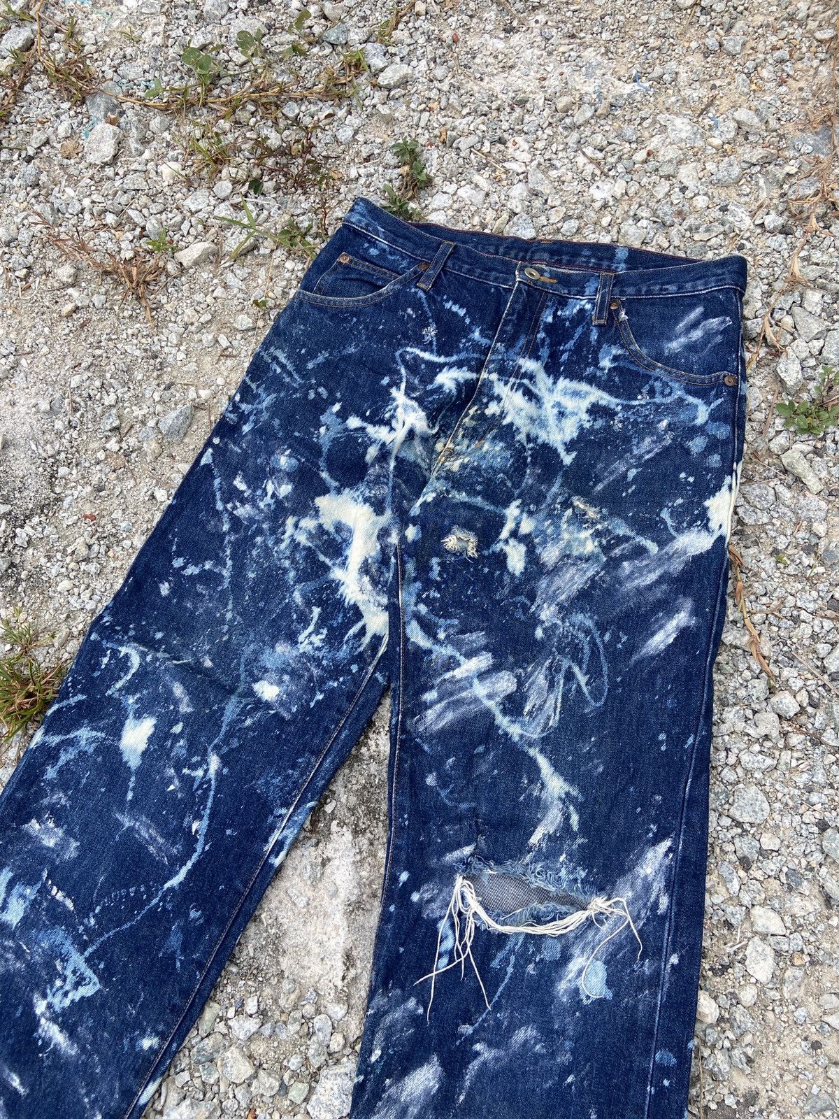 If Six Was Nine × Japanese Brand × Vintage Baggy Painted Design Crazy Denim Size US 32 / EU 48 - 3 Thumbnail