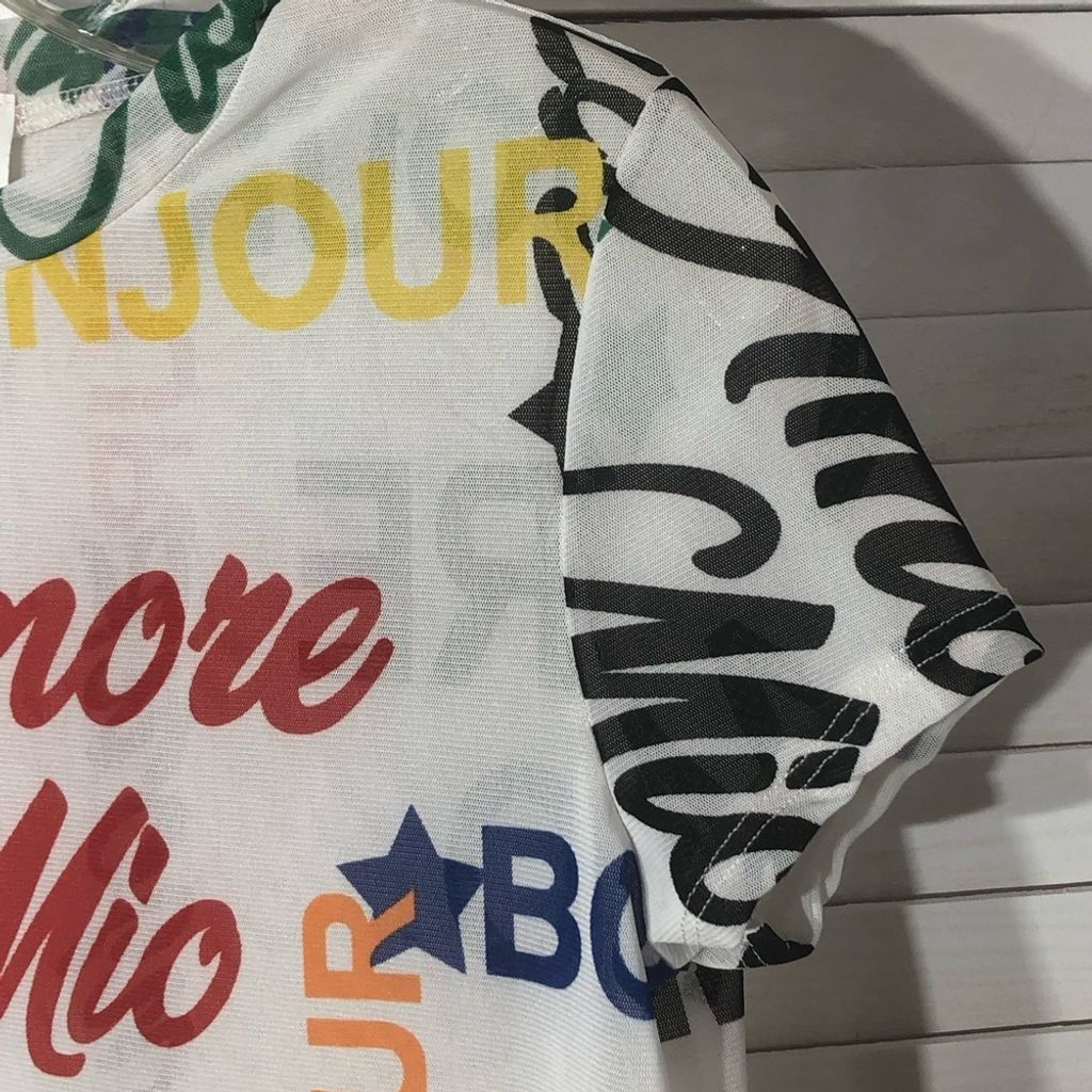 Other semi sheer Avant Garde white multicolor News print top sz S Size S / US 4 / IT 40 - 3 Thumbnail