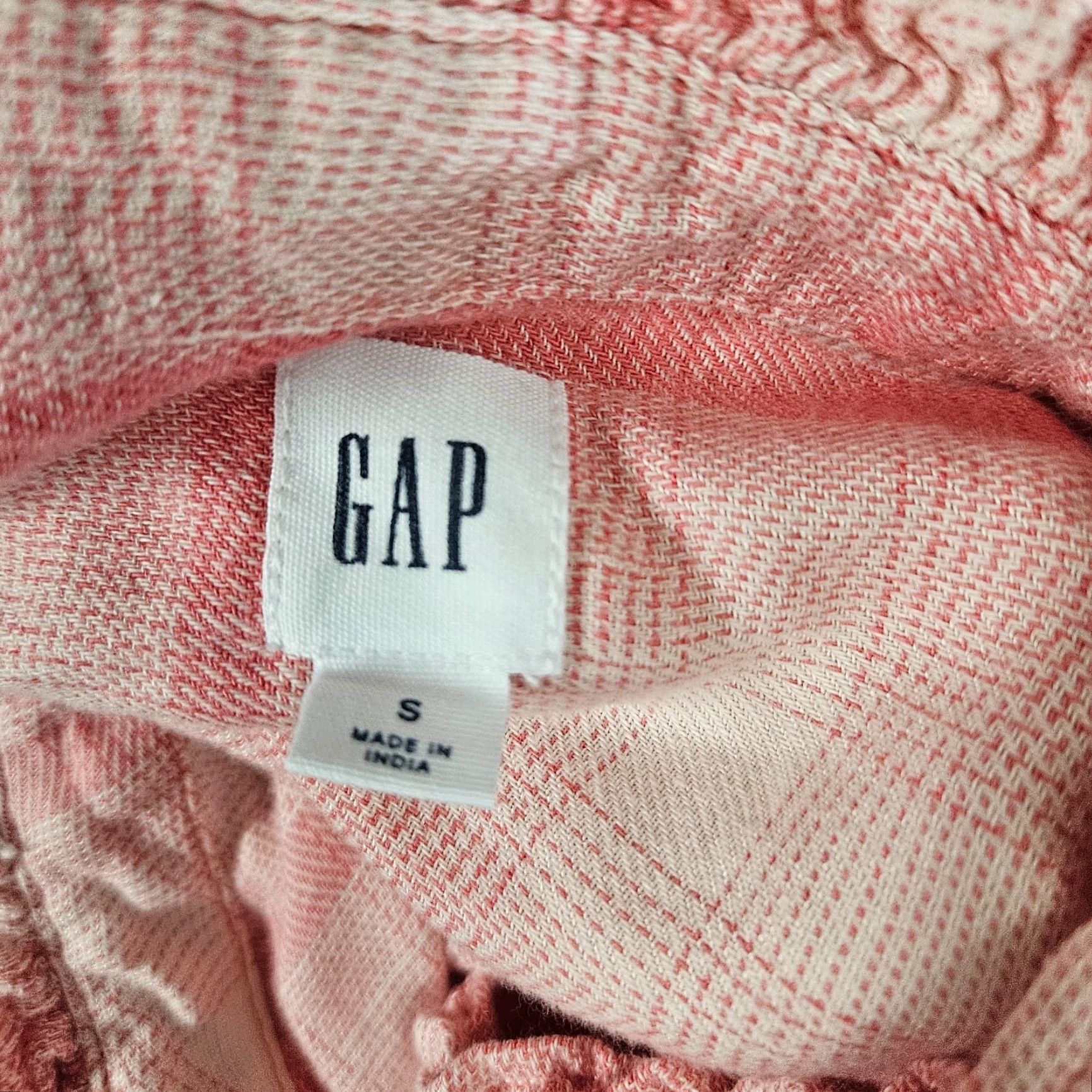 Gap Gap Shirt Womens Pearl Snap Size Small Pink Plaid Long Sleeve Cotton Blend Size S / US 4 / IT 40 - 6 Thumbnail