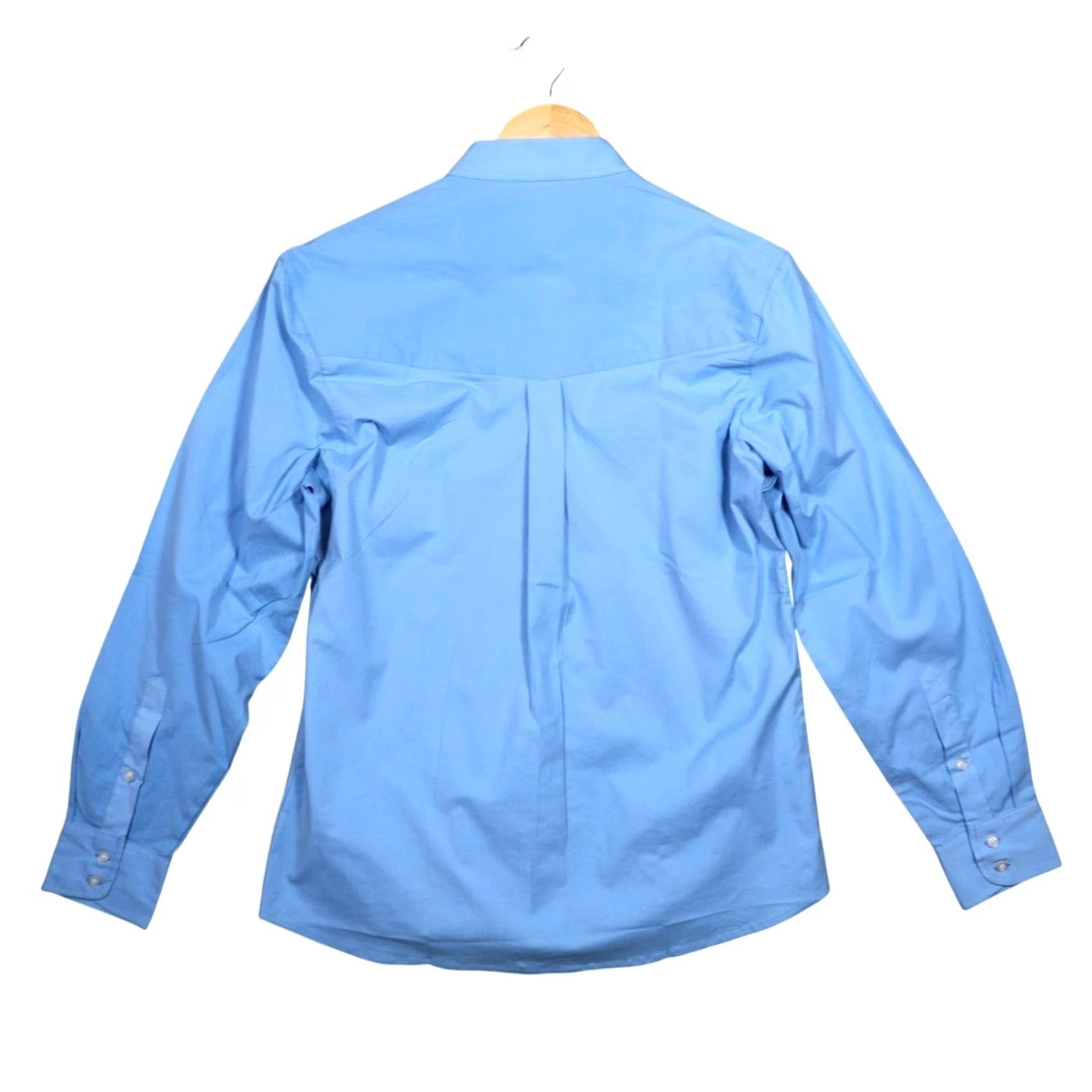 Vintage Riders Select Show Shirt LT Blue Ladies Long Sleeve Mandarin Collar Button-Up Dress Shirt Women M/Med? Size M / US 6-8 / IT 42-44 - 4 Thumbnail