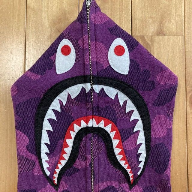 Bape BAPE Jacquard Camo Shark Full Zip Hoodie purple camo APE Size US M / EU 48-50 / 2 - 3 Thumbnail