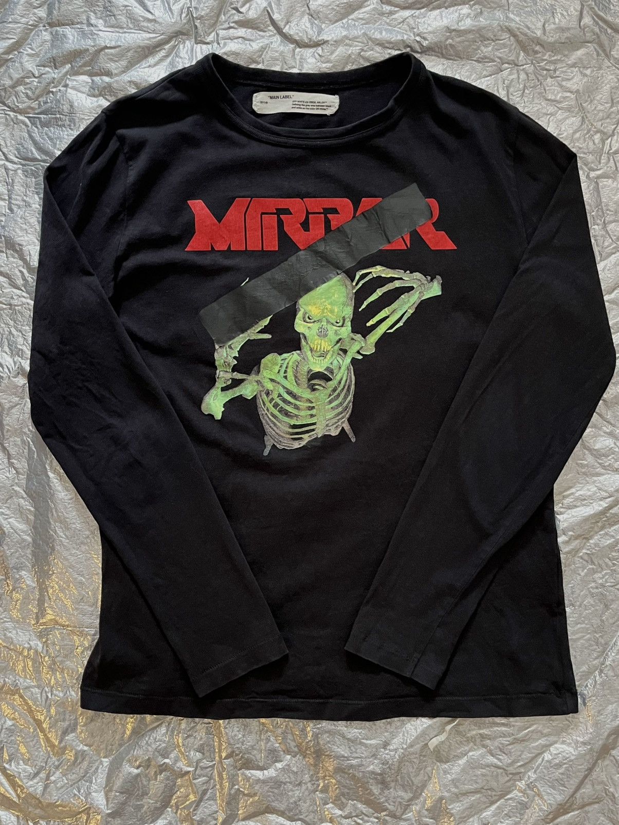 Newest OFF-White Mirror Skeleton Mens T-Shirt