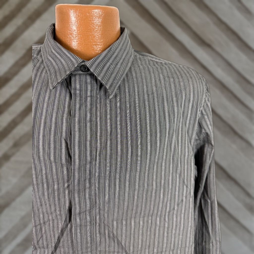 Vintage VINTAGE Structure Shirt Men L Black Striped Button-Up 90s Y2K Preppy Casual/Workwear Mens Size US L / EU 52-54 / 3 - 1 Thumbnail