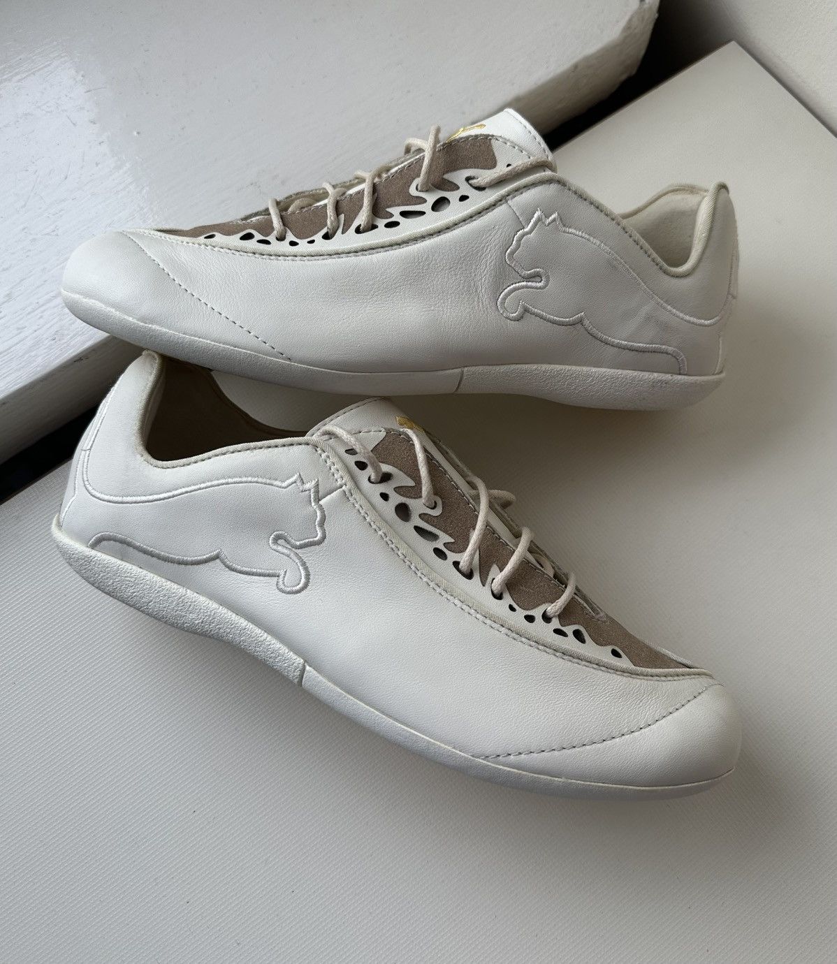Puma Puma Sauvage vintage white leather sneakers Size US 9 / IT 39 - 3 Thumbnail