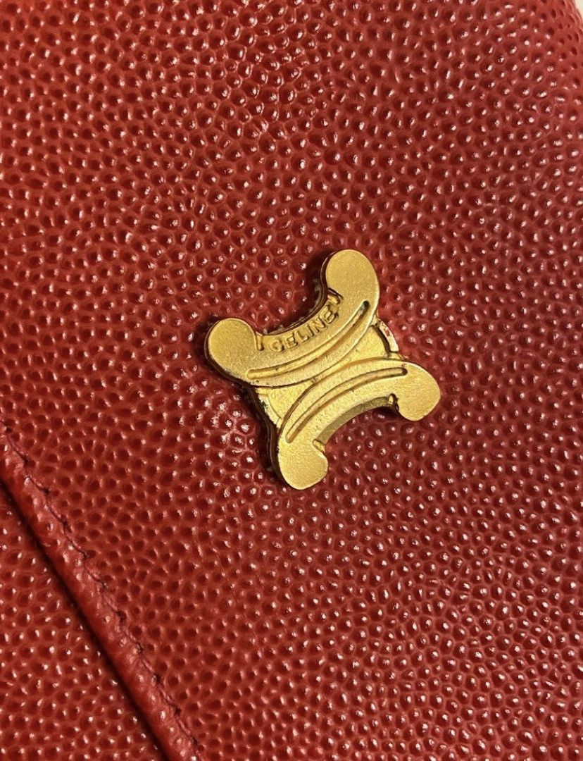 Celine Authentic Vintage CELINE Triomphe Wallet-Grained Calfskin Size ONE SIZE - 2 Thumbnail