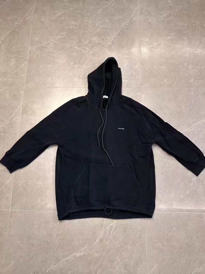 Balenciaga Balenciaga Black Small Logo Big Silhouette Hoodie Size US S / EU 44-46 / 1 - 1 Thumbnail