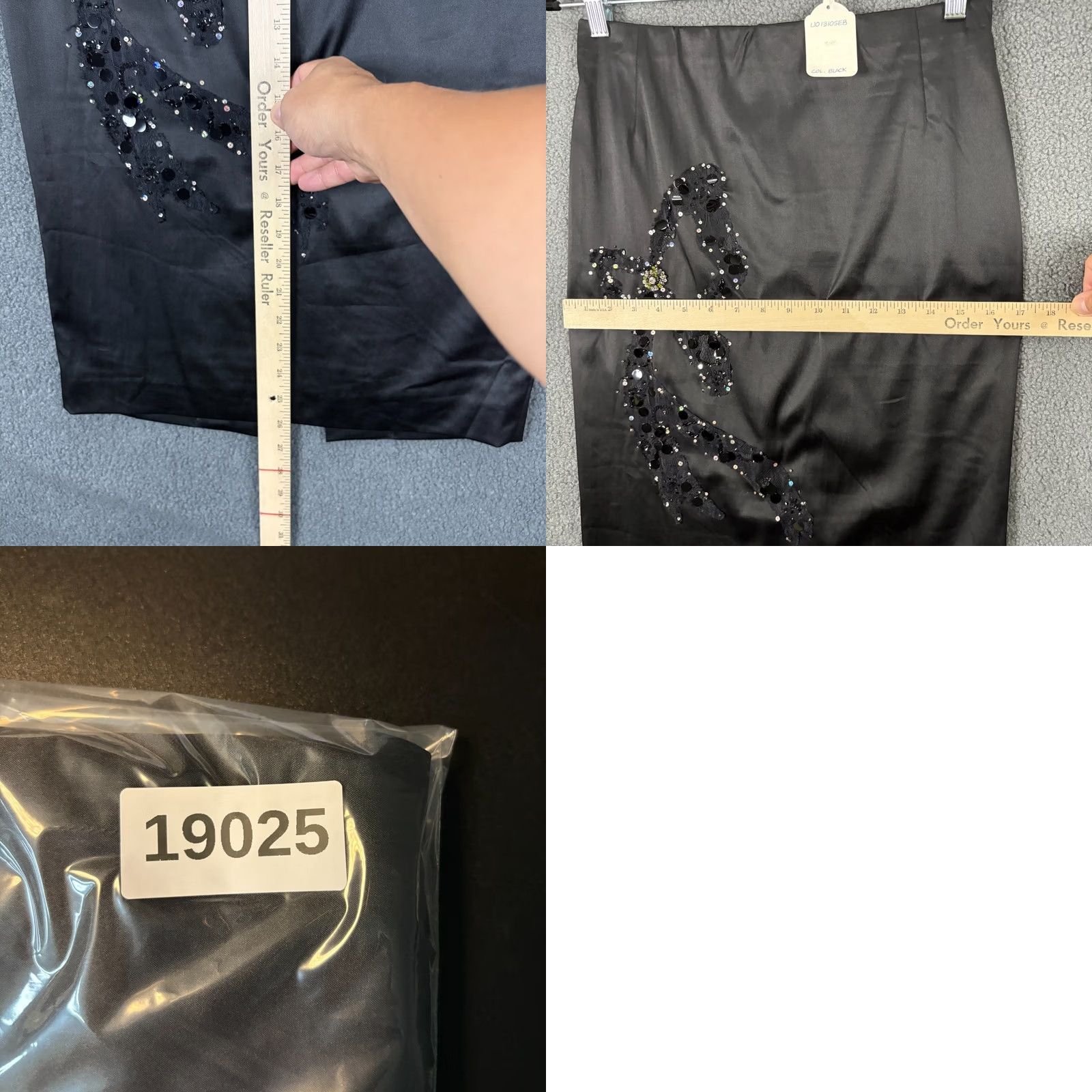 Vintage VINTAGE Mandalay Skirt 6 Satin Sequin Lace Bead Fairy Floral Midi Black Polyester Size 28" / US 6 / IT 42 - 8 Thumbnail