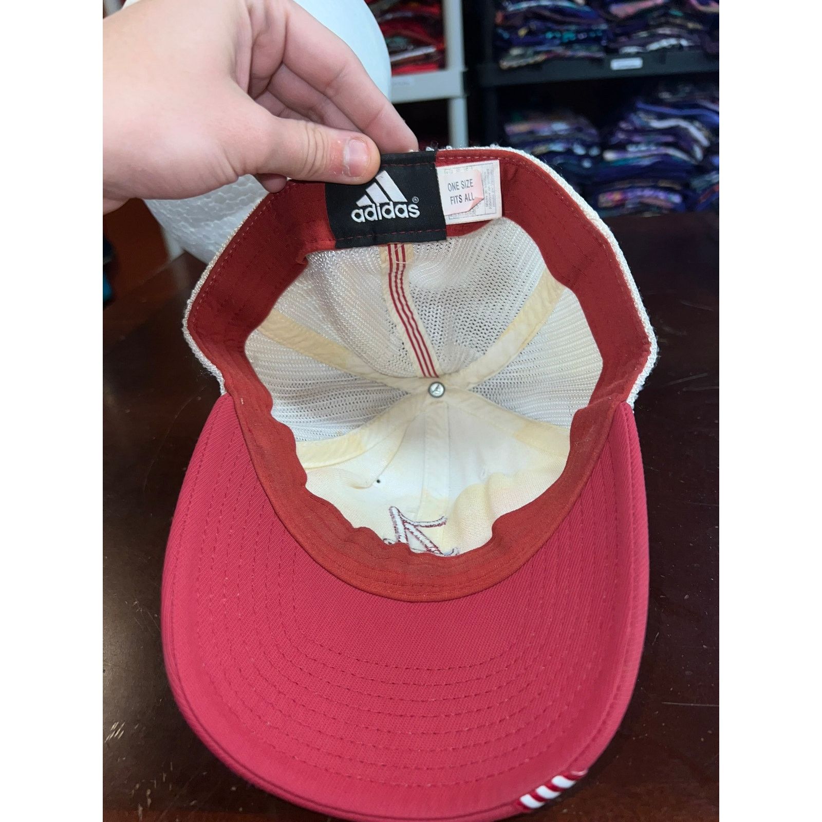 Adidas Alabama Crimson Tide Hat Adidas White Red Cap Headwear Worn Size ONE SIZE - 8 Thumbnail