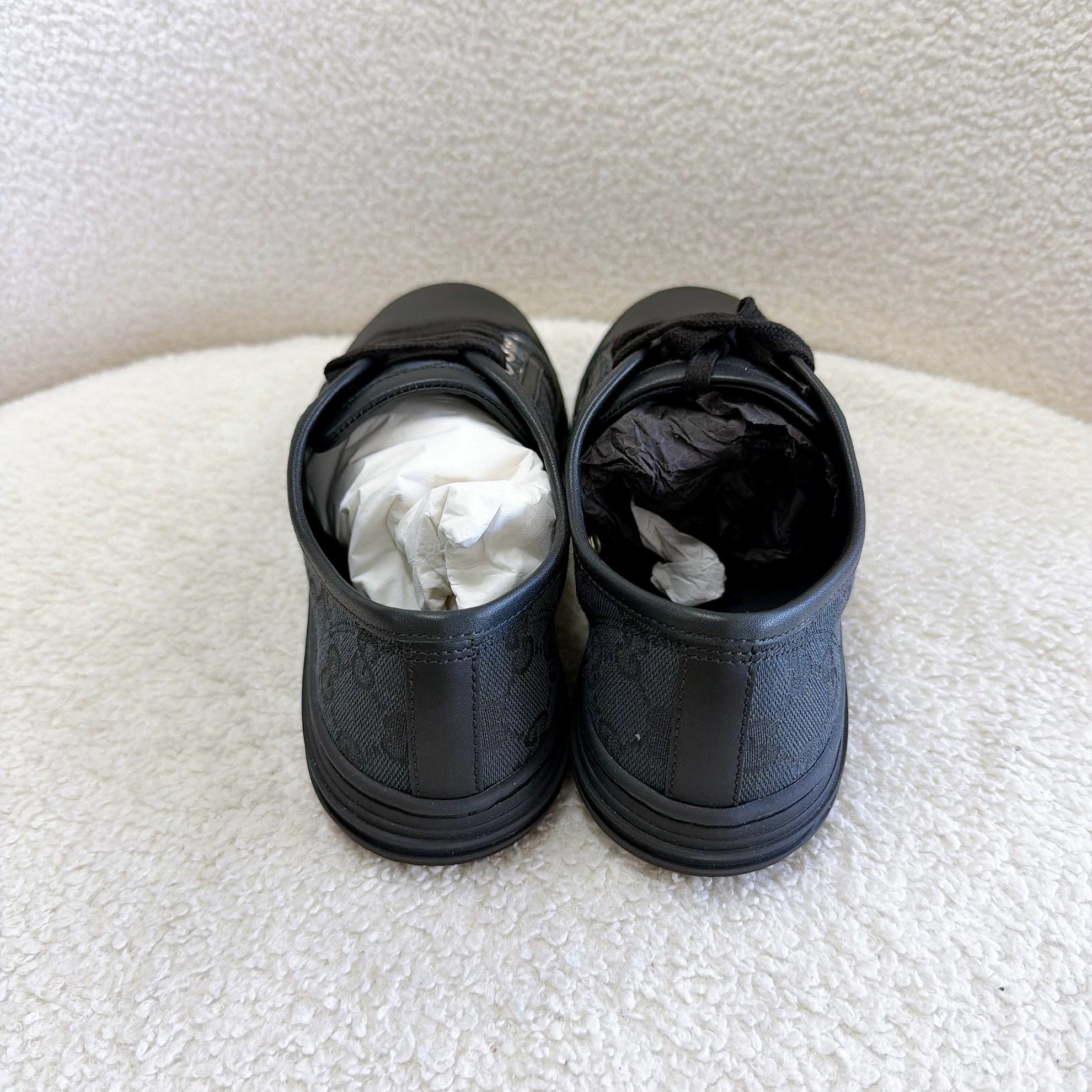 Gucci Gucci Black Canvas All Over Logo Sneaker 37 New Size US 6.5 / IT 36.5 - 4 Thumbnail