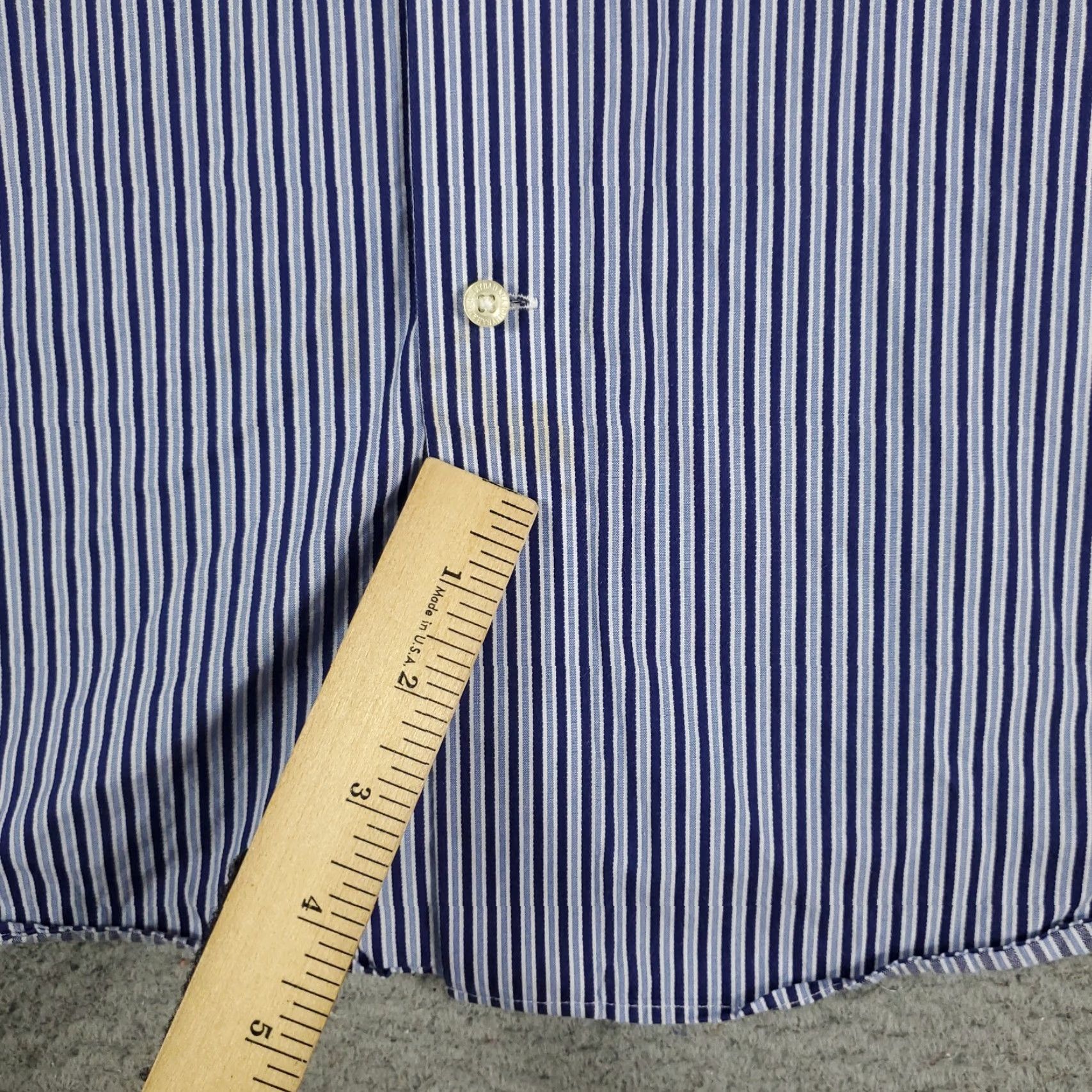 Tommy Bahama Tommy Bahama Dress Shirt Mens 17.5 Blue Striped Button Up Long Sleeve - 100% Cotton, Casual/Workwear, Regular Fit, Classic Preppy Style MENS Size 46R - 3 Thumbnail