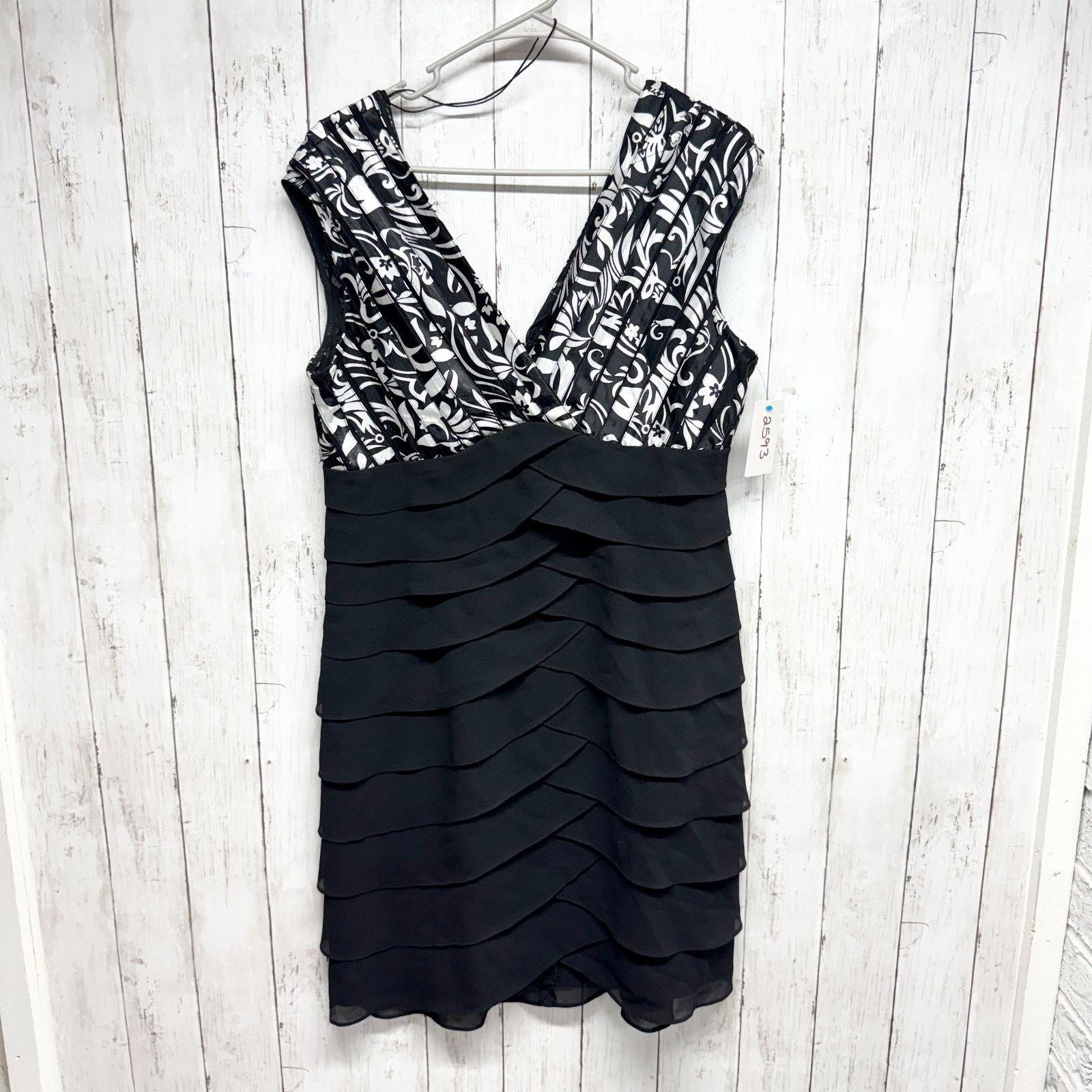 Vintage Vtg Scarlett Nite Dress Sz 16 V-Neck Ruffle Sleeveless Mini |  Grailed