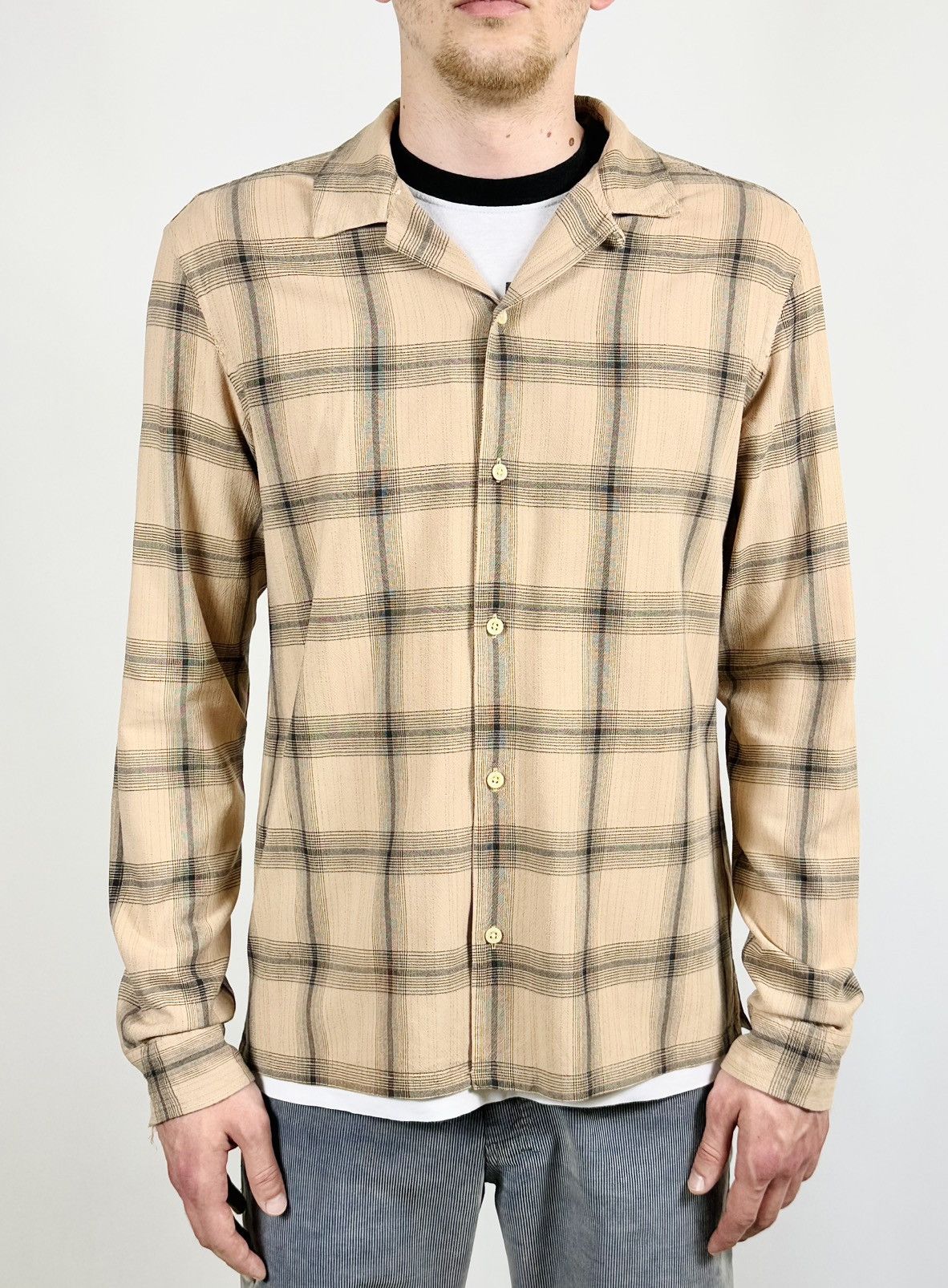 Allsaints Allsaints Flannel Distressed Velcoro Check Long Sleeve Shirt Size US M / EU 48-50 / 2 - 2 Thumbnail