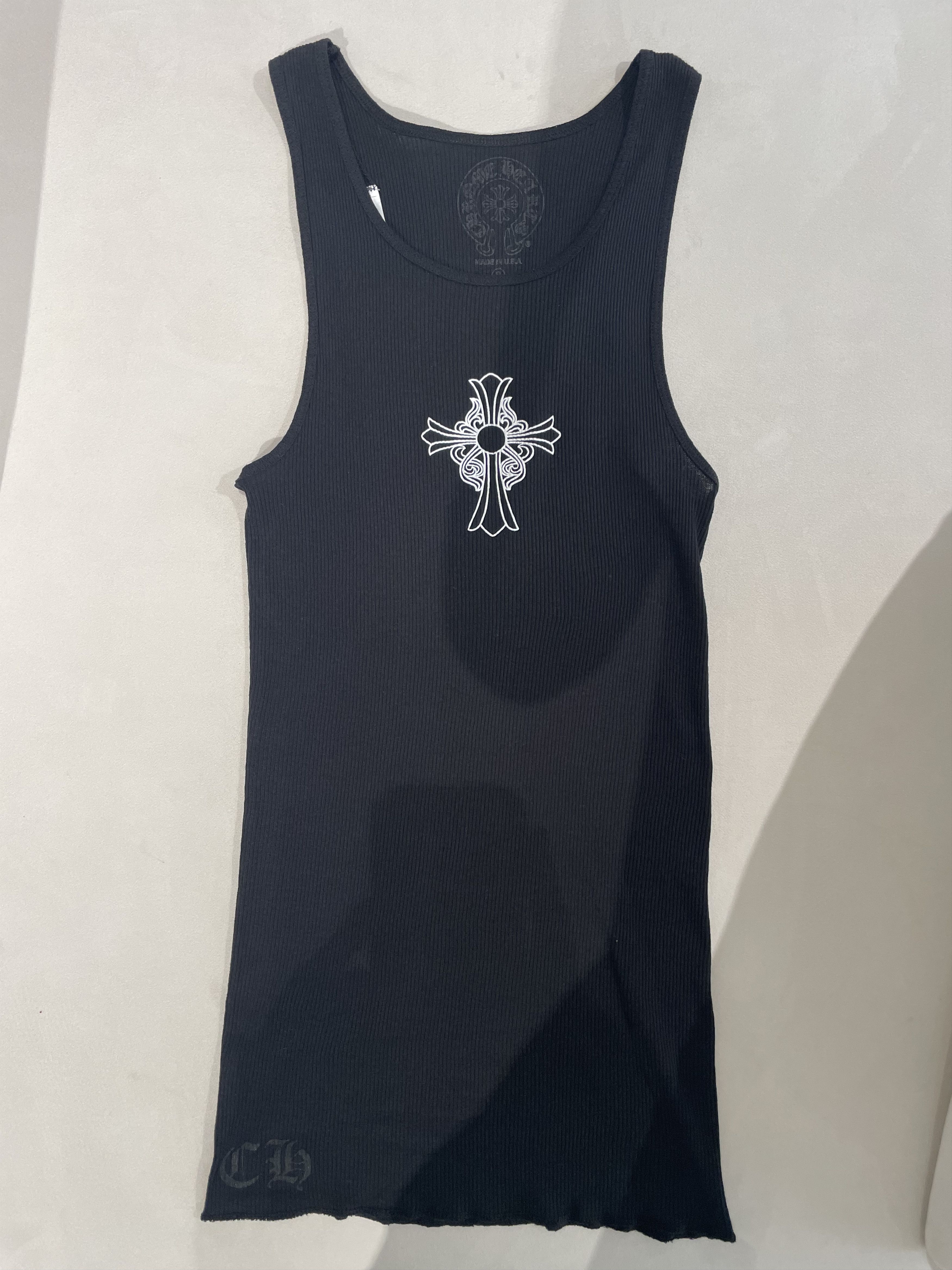 トップス chrome hearts HAIRY CROSS RIB TANK L Chrome Hearts Hairy