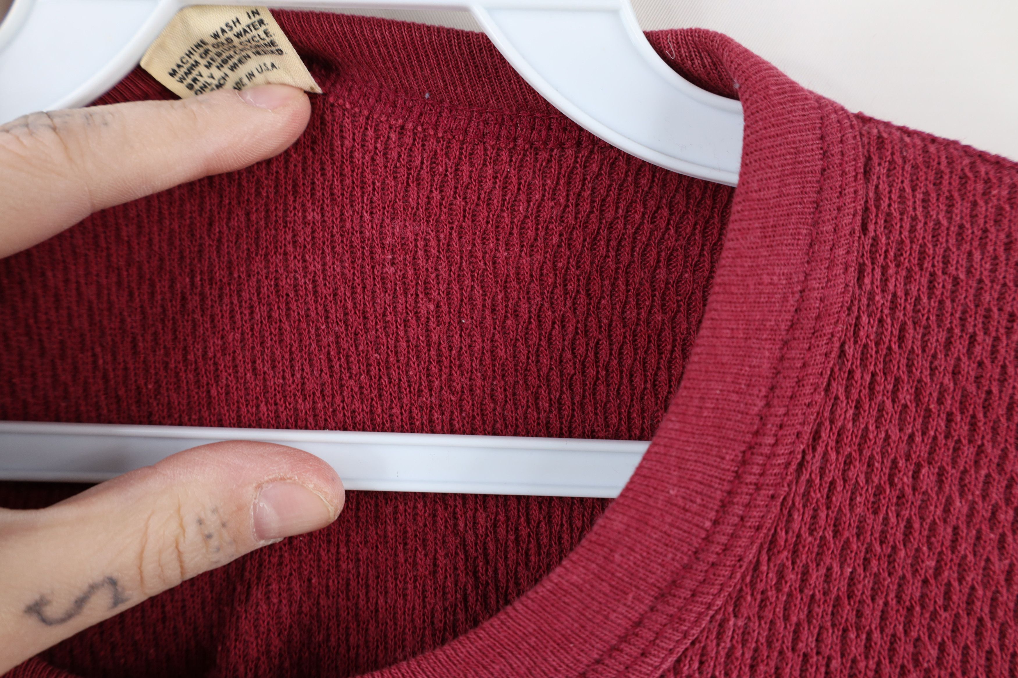 Hanes × Vintage Vintage 70s Hanes Blank Thermal Waffle Knit T-Shirt USA Size US M / EU 48-50 / 2 - 10 Thumbnail