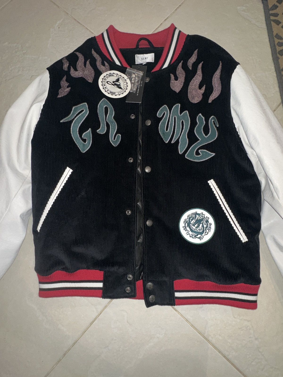 Other Chaqueta Baseball Grimey Yoga Fire Corduroy FW20 Black Size US XL / EU 56 / 4 - 1 Thumbnail