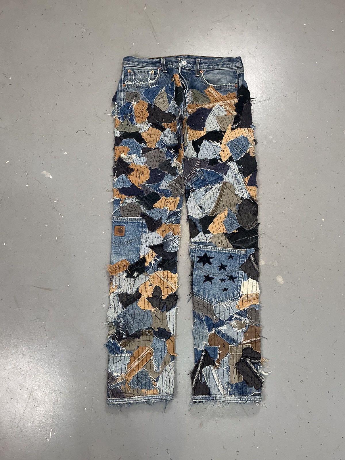 Vintage custom recreates patch works denim