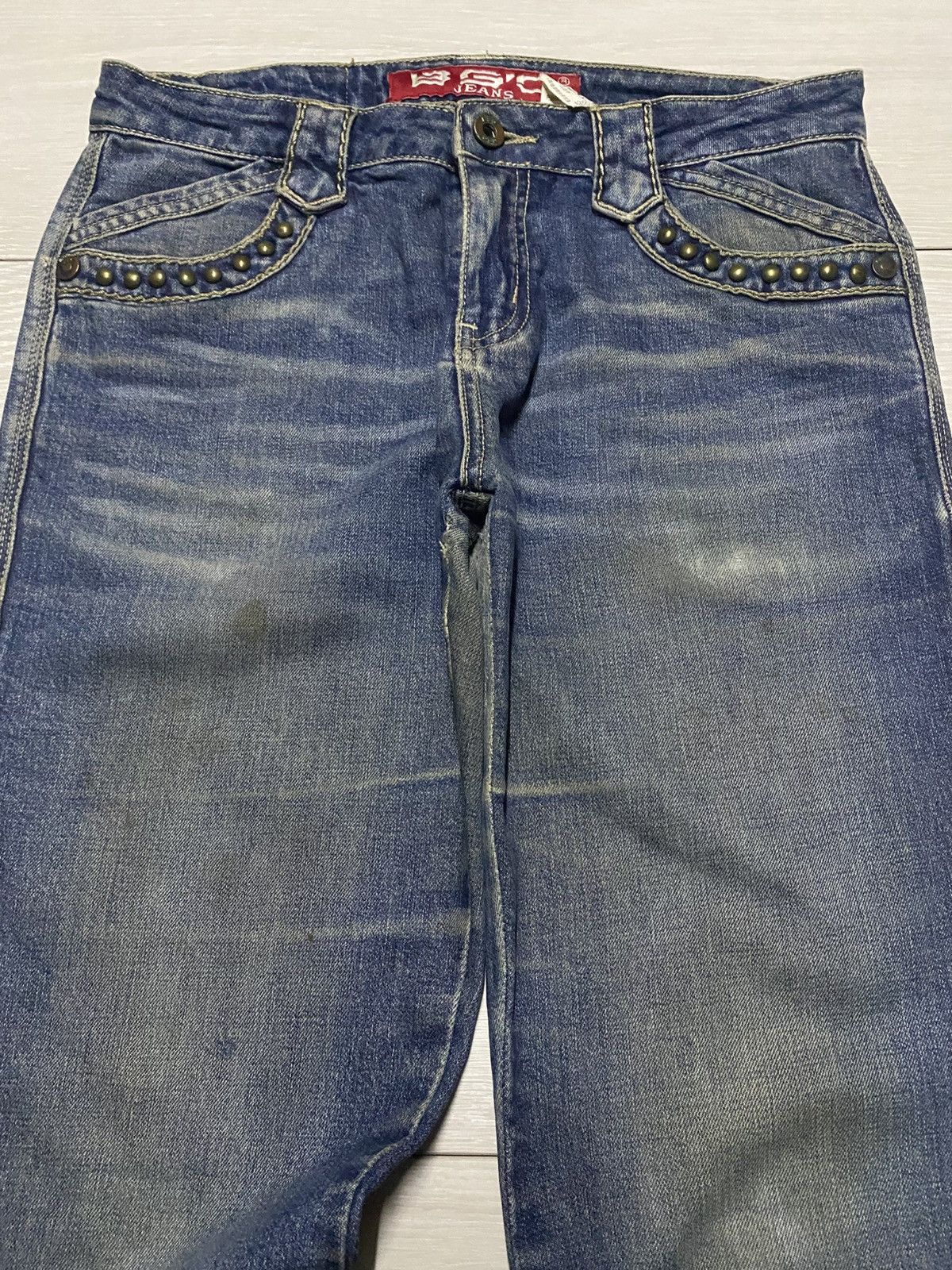 If Six Was Nine BGO Studded Flare Bootcut Denim Jeans Size US 29 - 3 Thumbnail