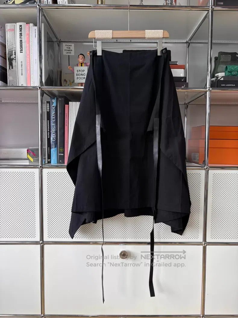 Loewe Loewe 100% cotton, black calf leather tie belt half-skirt Size 24" / US 00 / IT 34 - 2 Thumbnail