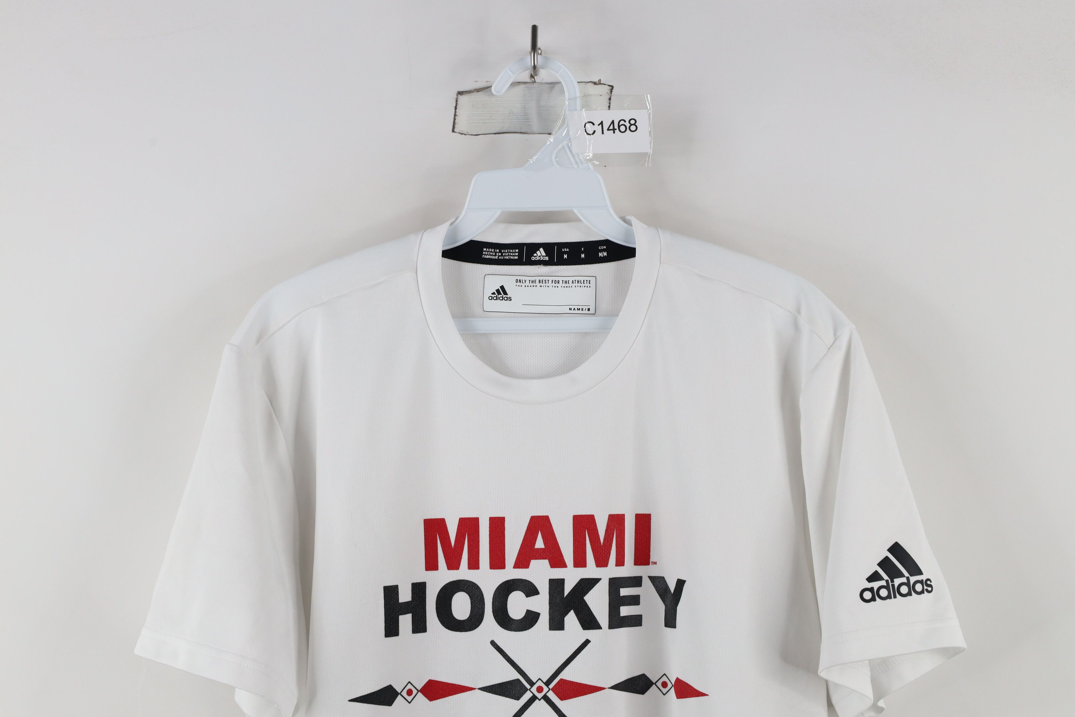 Adidas × Vintage Adidas Issued Miami University Ohio Hockey T-Shirt White Size US M / EU 48-50 / 2 - 2 Thumbnail