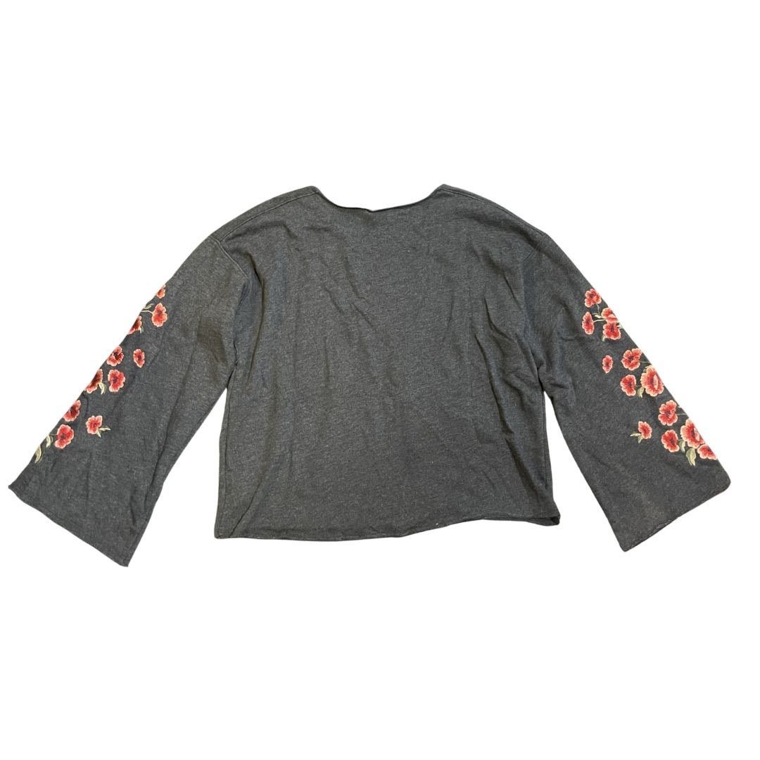 American Eagle Outfitters American Eagle Outfitters Floral Embroidered Bell Sleeve Top Size L / US 10 / IT 46 - 2 Thumbnail