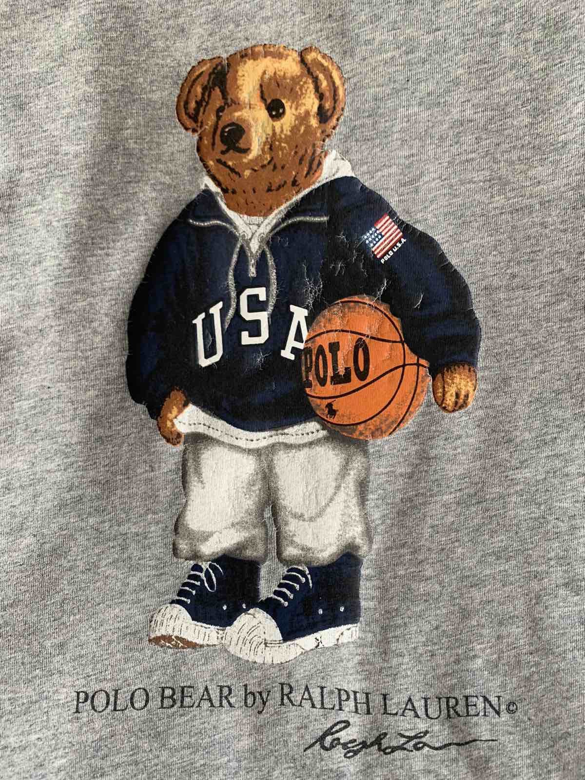Polo Ralph Lauren 🐻🐻 Polo Bear by Polo Ralph Lauren Grey Cotton T-Shirt Size US XL / EU 56 / 4 - 3 Thumbnail
