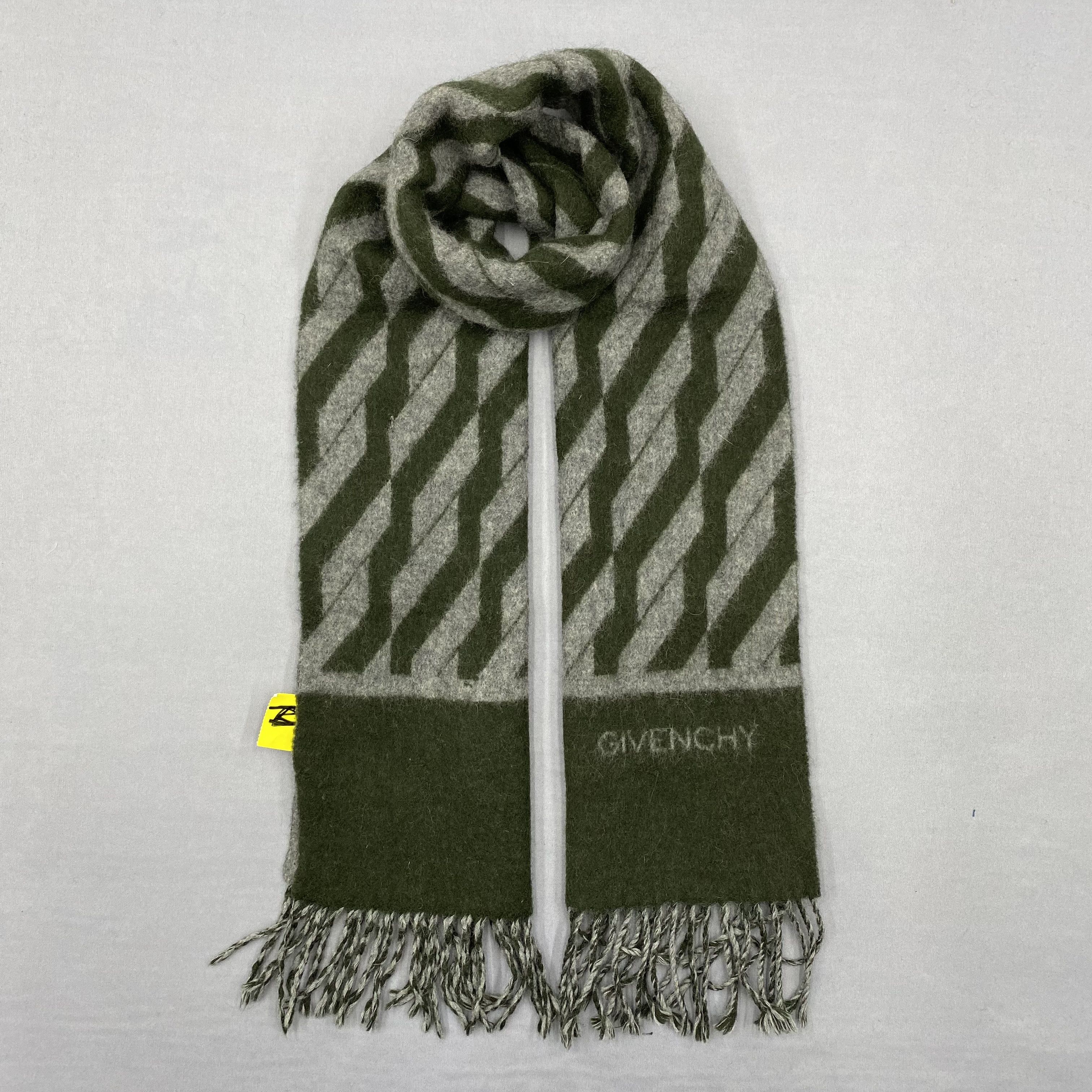 Japanese Brand Vintage Givenchy Scarf Muffler Wool Winter Fringe Scarves Size ONE SIZE - 1 Thumbnail