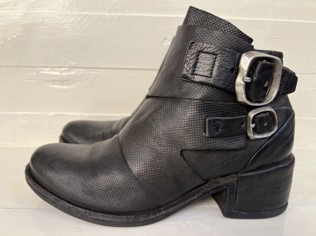 A.S.98 Airstep AS98 Black Leather Suede Boho Biker Ankle Boots Size US 8 / IT 38 - 4 Thumbnail