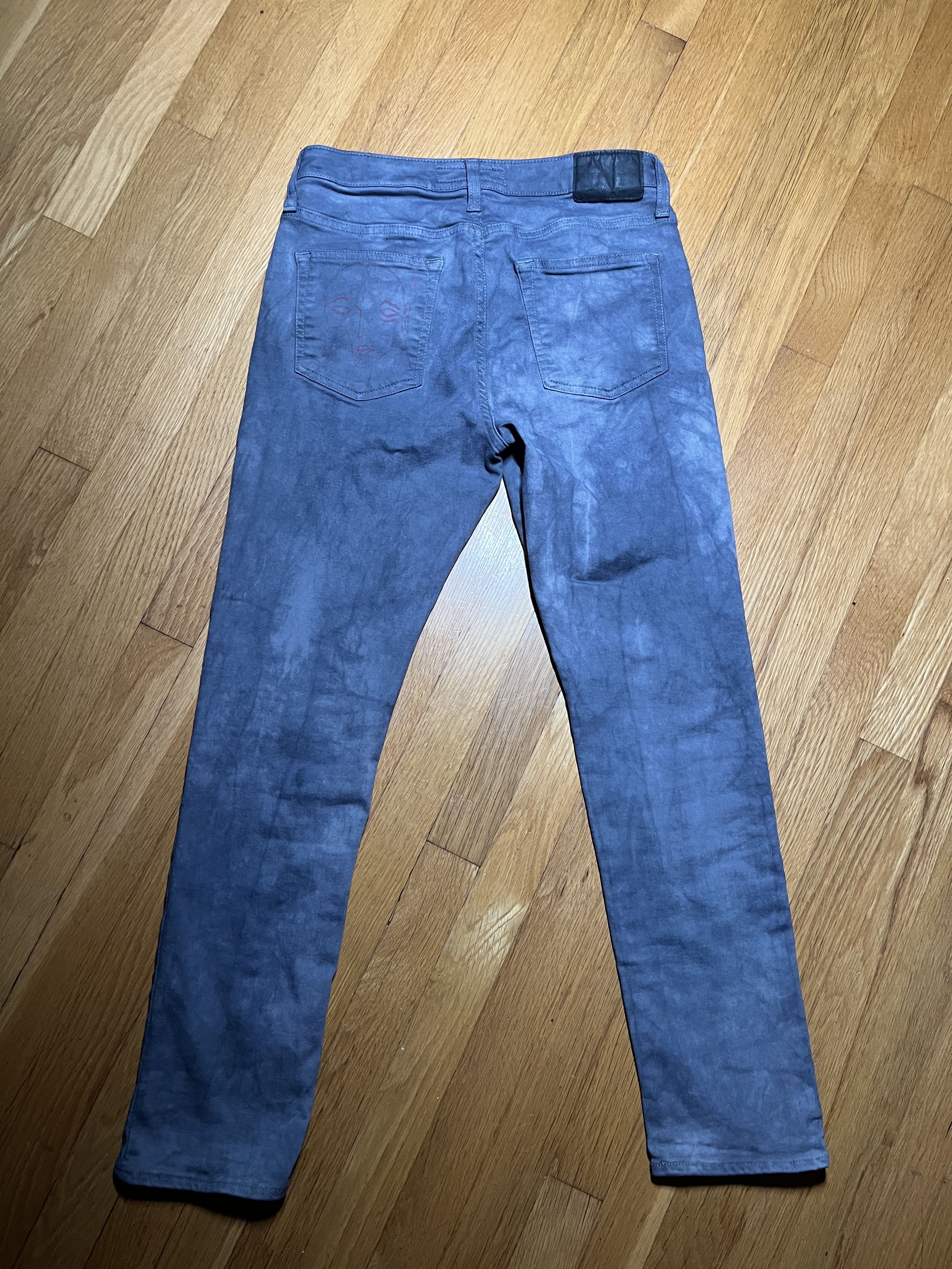 Express 31x30 DIY Slim Fit Punk Jeans - Express Stretch Denim Size US 31 - 9 Thumbnail
