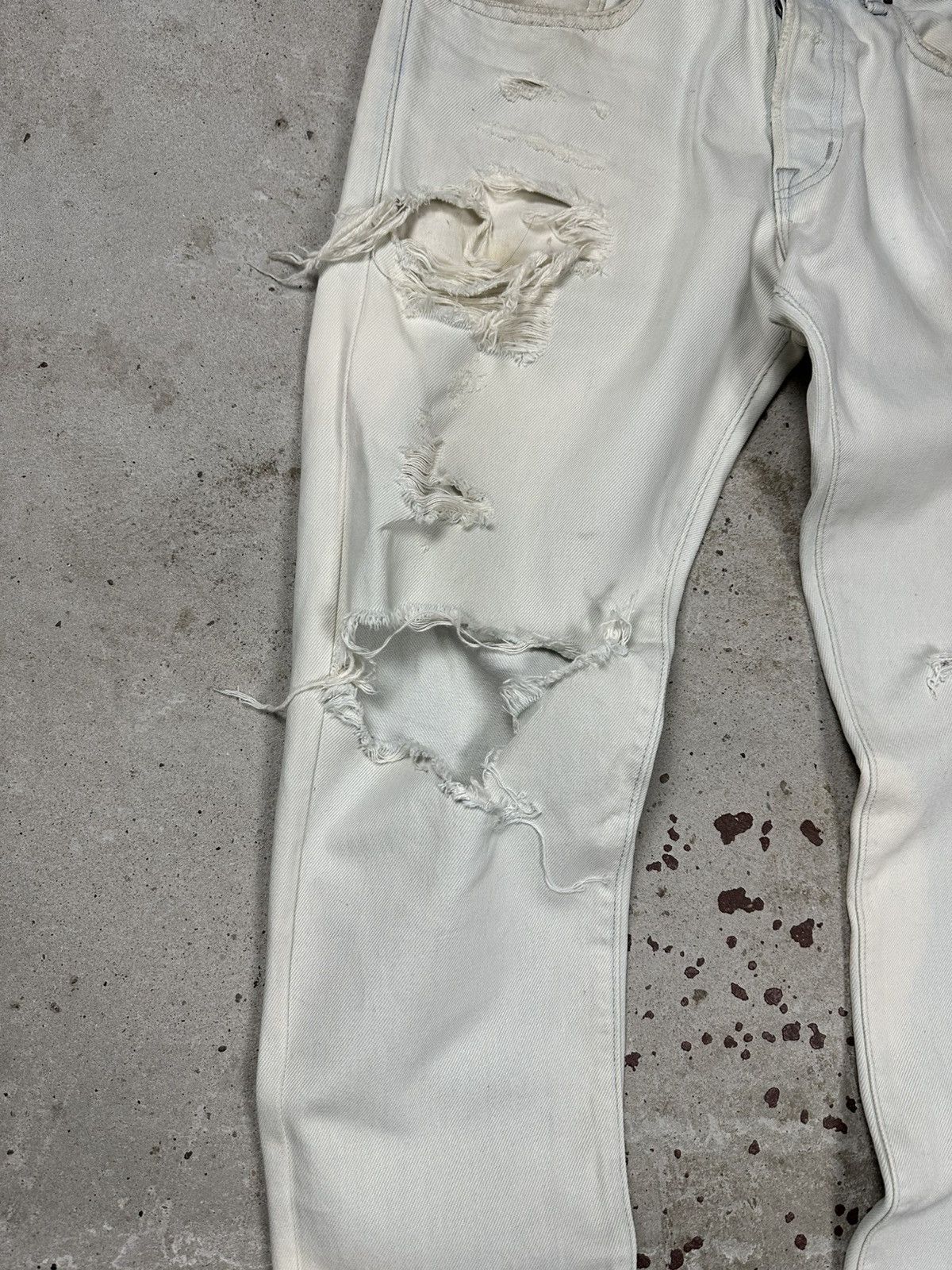 Polo Ralph Lauren × Vintage Vintage Y2K Ralph Lauren Distressed Bleached Denim Pants Size US 31 - 5 Thumbnail