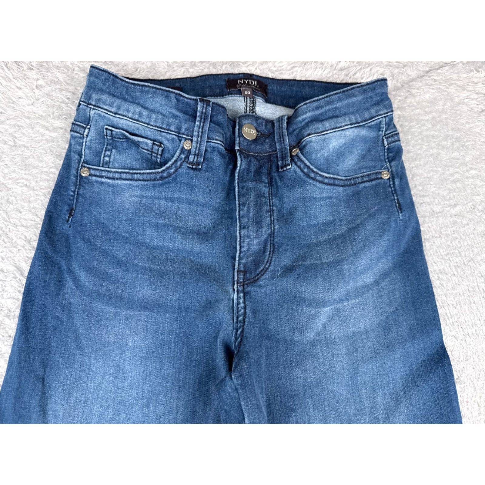NYDJ VINTAGE NYDJ Jeans Womens 00 Bootcut Denim Slim Fit Mid Rise Cotton Blend 25x31 Blue Casual Size 24" / US 00 / IT 34 - 4 Thumbnail
