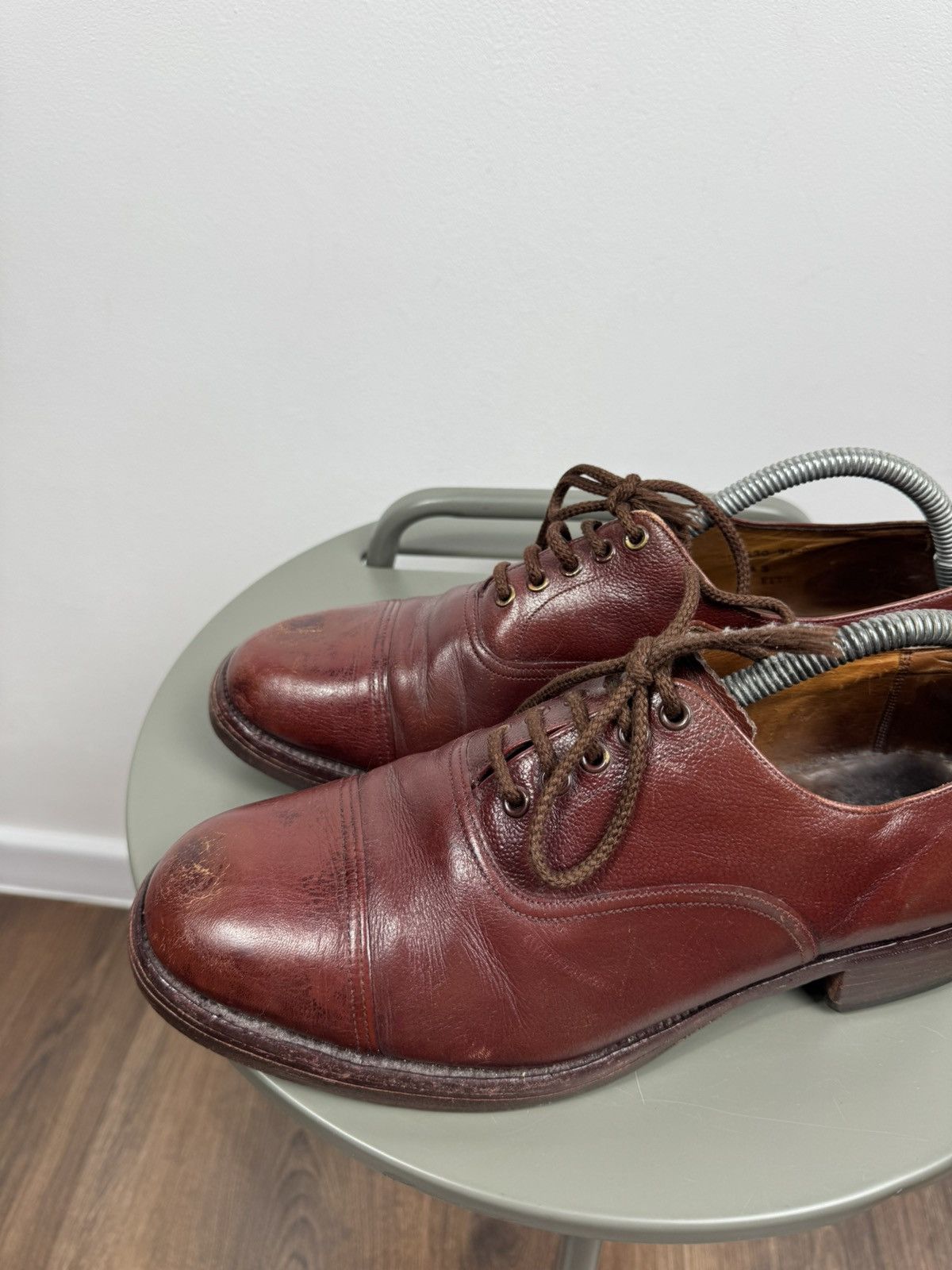 Other Vintage Heavy Leather Oxford Shoes US 9 Metal Heel Taps Size US 9 / EU 42 - 8 Thumbnail