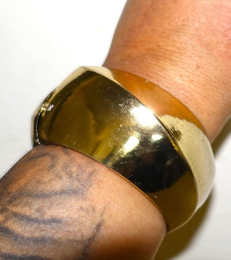 Vintage Gold tone Cuff Clasp Bold Bracelet Size ONE SIZE - 6 Thumbnail