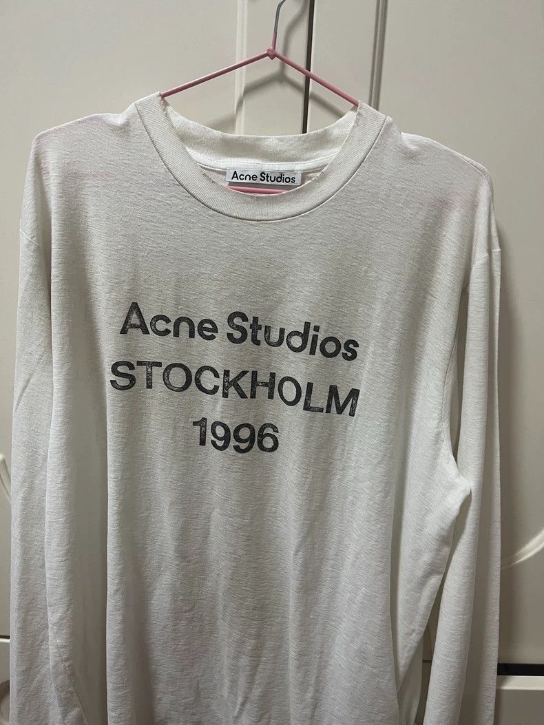 Acne Studios Acne Studios White letter long-sleeved shirt | Grailed