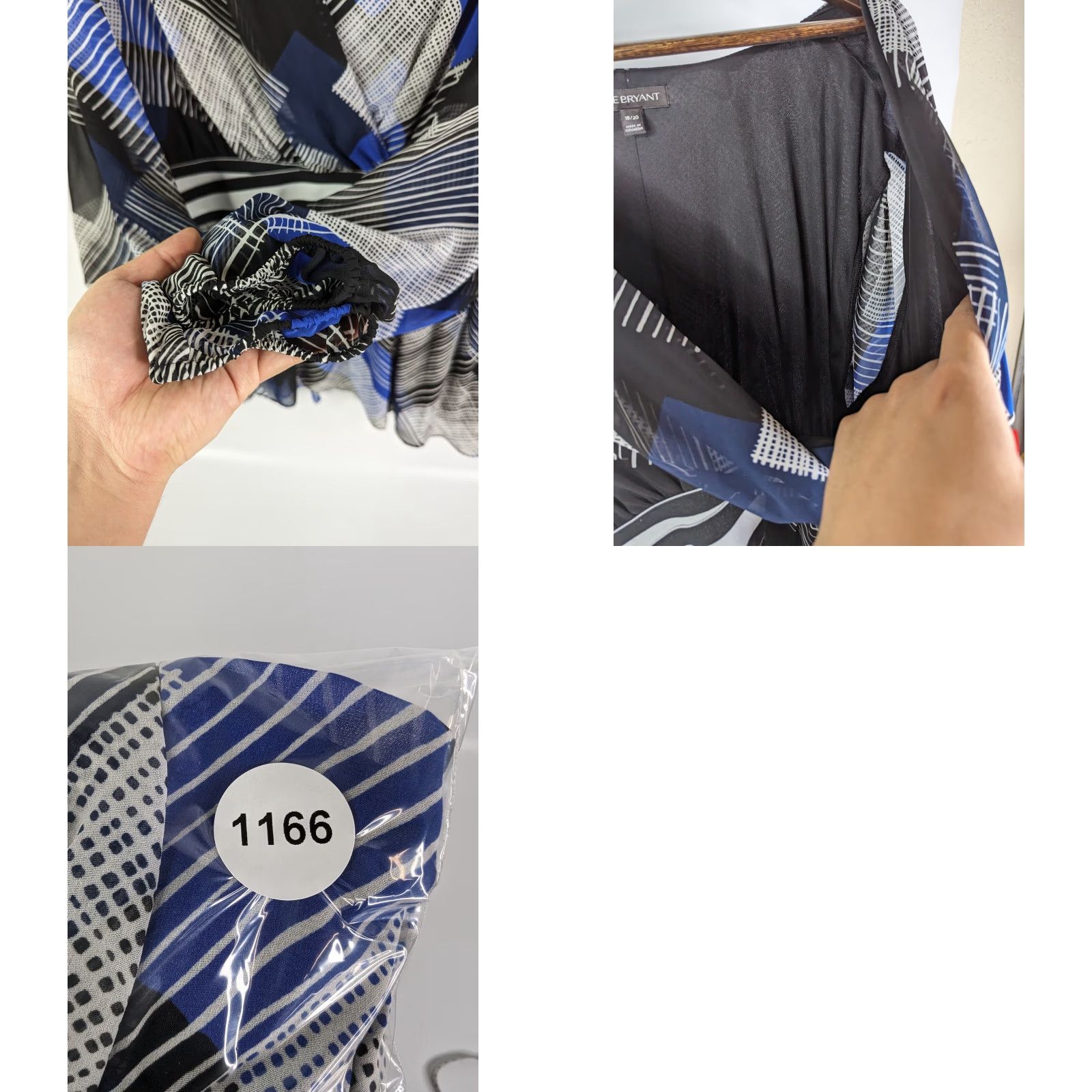 Vintage Lane Bryant Blouse Shirt Top Womens Size 18/20 Cinched Waist Blue Defect Size XXL / US 16-18 / IT 52-54 - 9 Thumbnail