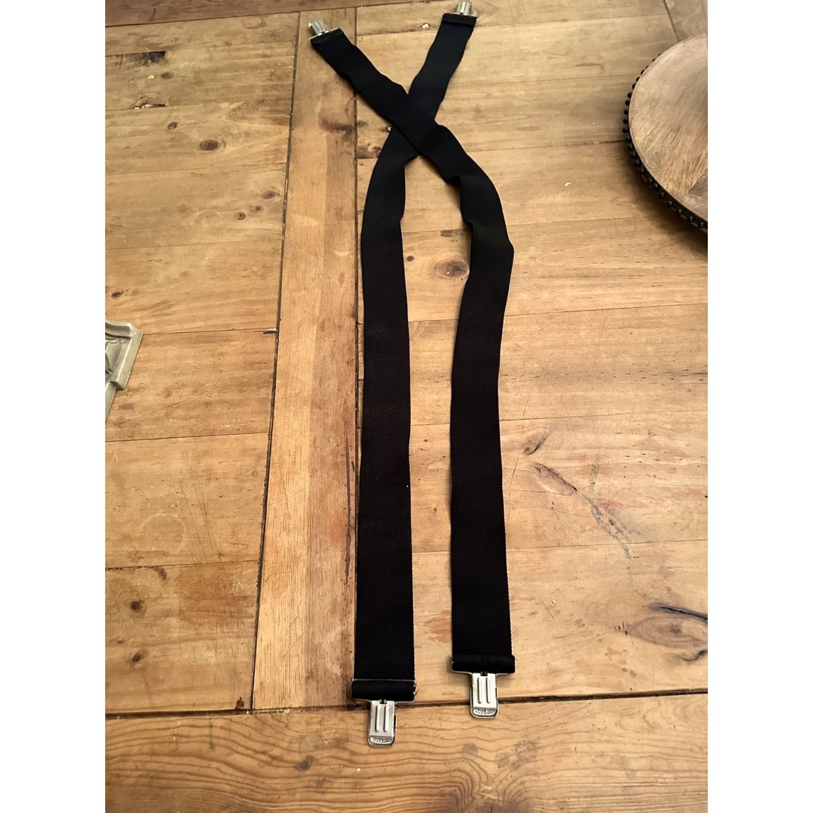 Vintage VINTAGE Easy Riders Suspender Men Black Orange Flame's Rare Adjustable Clip Biker Harley Width One Size Size ONE SIZE - 6 Thumbnail