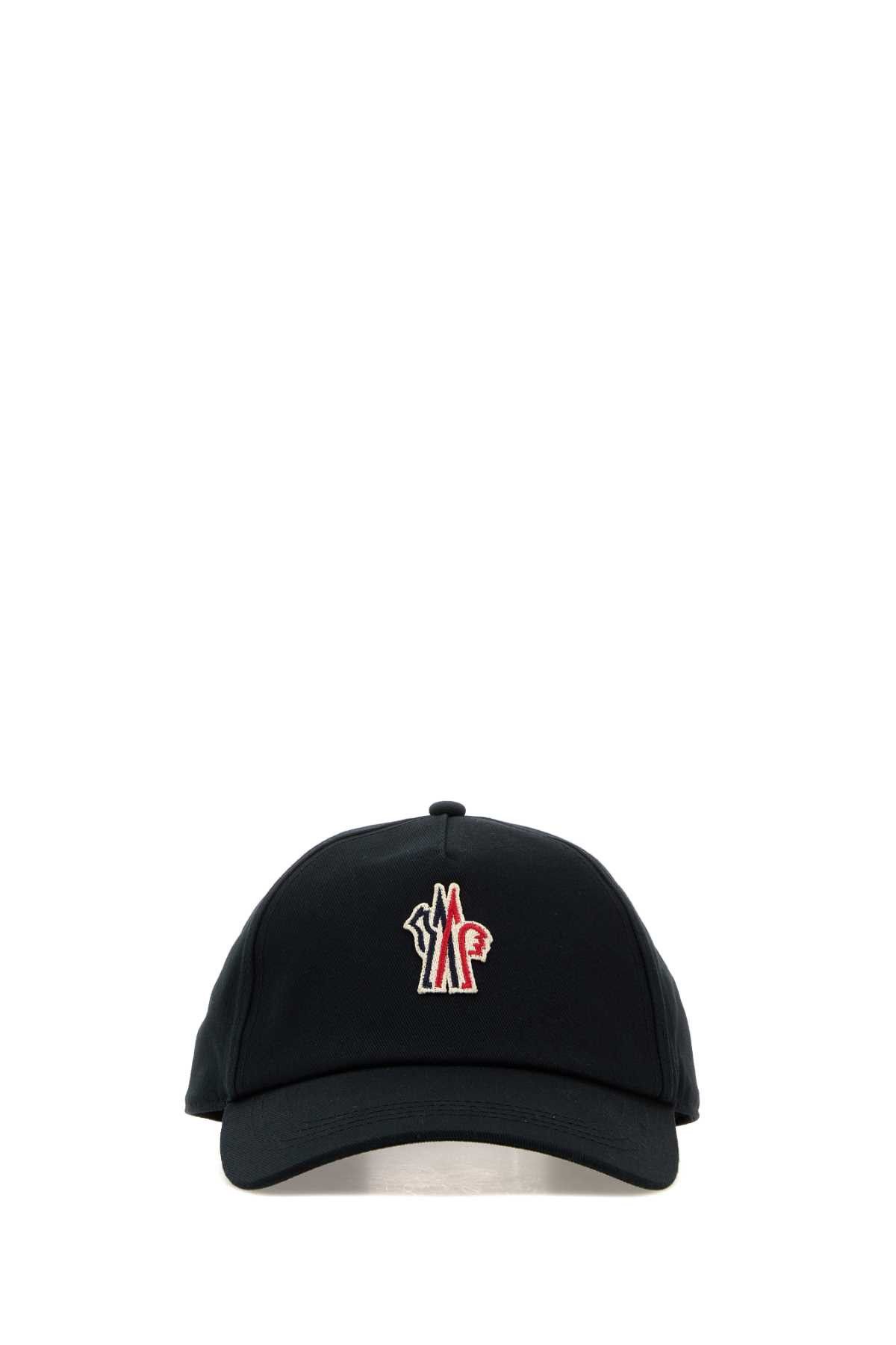 Moncler Grenoble Black Cotton Baseball Cap Size ONE SIZE - 1 Thumbnail