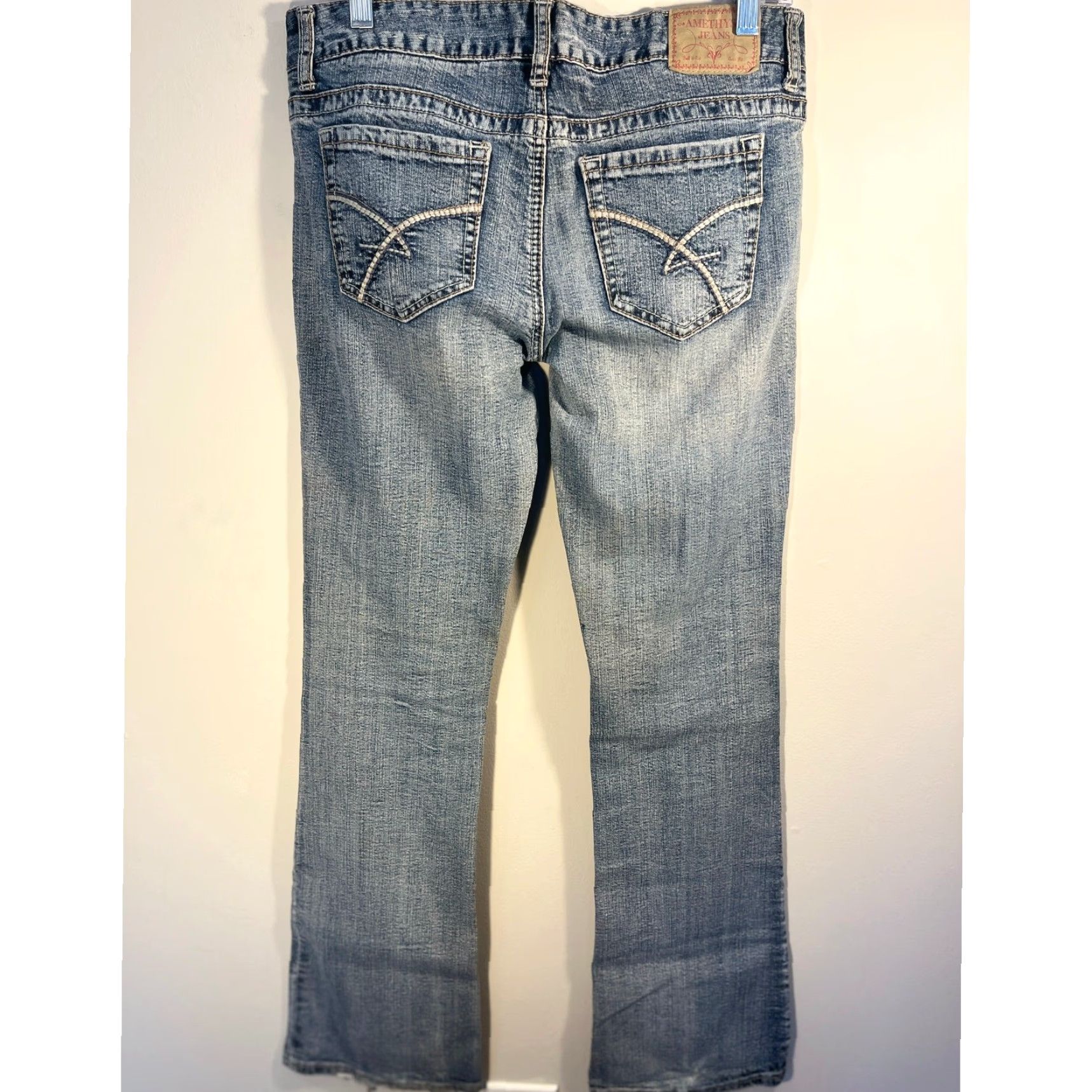 Denime Amethyst Jeans Womens 7 Blue Denim Straight Leg Slim Medium Wash Stretch Casual Size 24" / US 00 / IT 34 - 2 Thumbnail