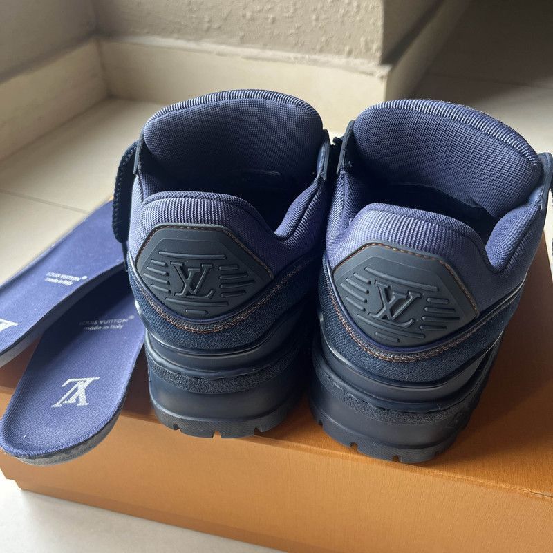 Louis Vuitton Louis Vuitton Trainer Maxi Denim Low-Top Sneakers -2508 Size US 7.5 / EU 40-41 - 7 Thumbnail