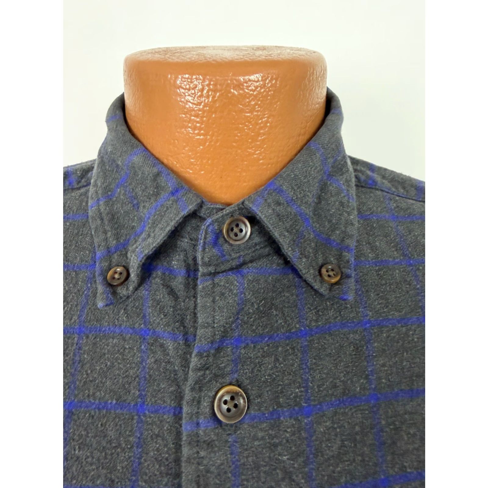 Orvis Orvis Luxury Flannel Shirt Men M Gray Blue Check Button-Up Shirt-Long Sleeve Casual Outdoors Mens M Cotton Flannel Check Pockets Size US M / EU 48-50 / 2 - 4 Thumbnail