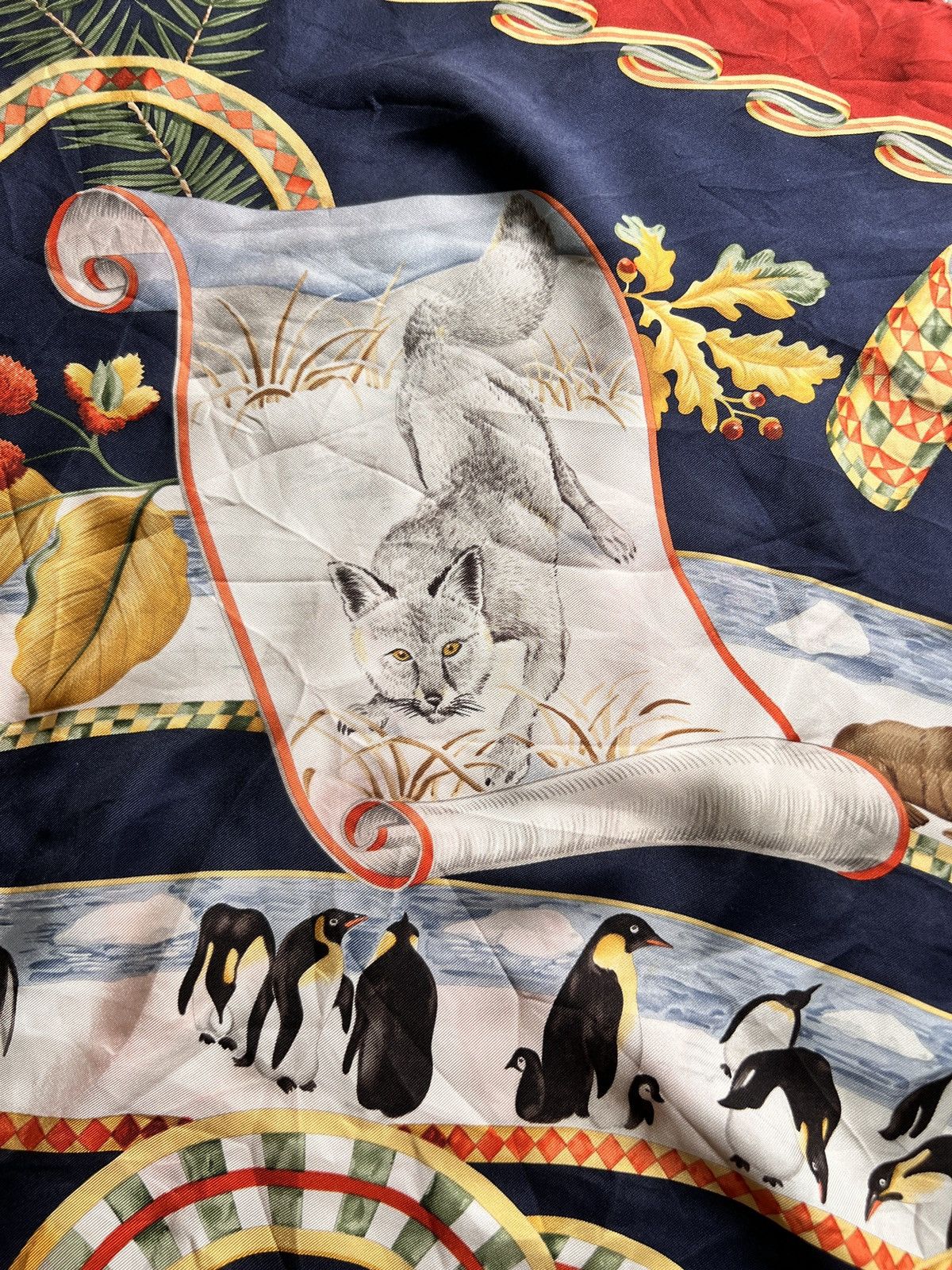 Salvatore Ferragamo Salvatore Ferragamo Arctic Animal Printed Silk Scarve Size ONE SIZE - 5 Thumbnail