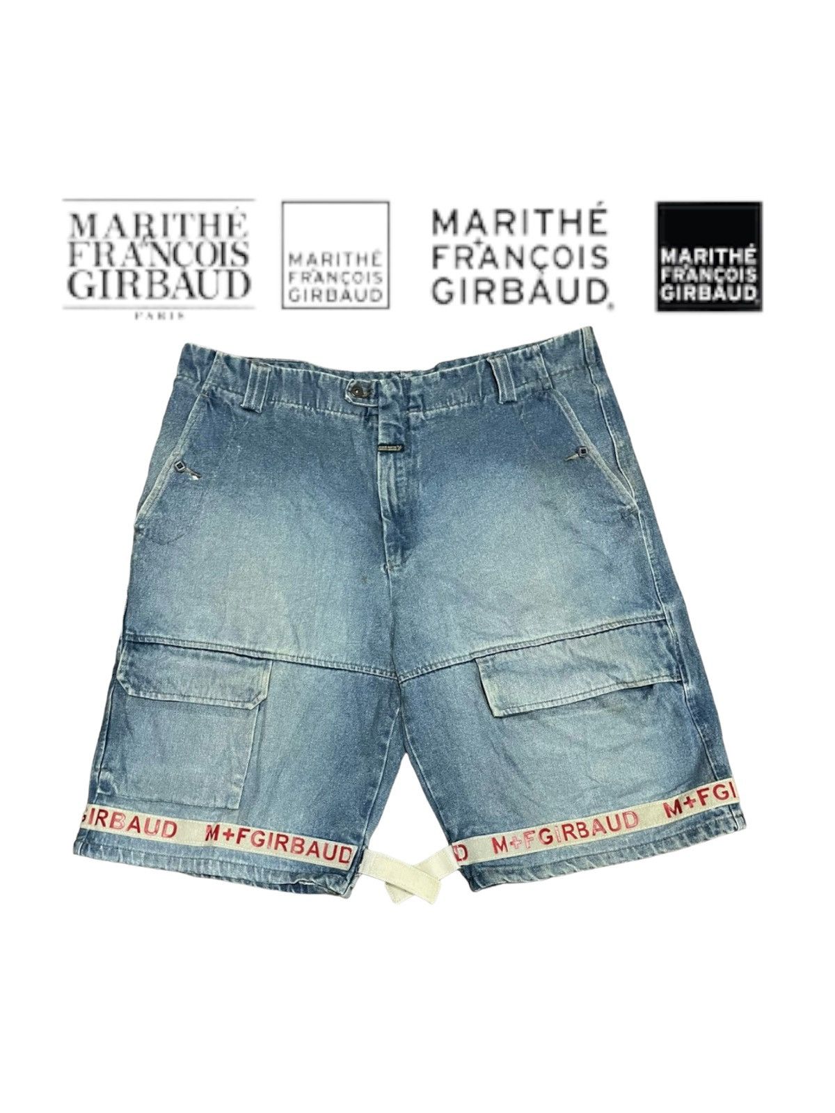image of 1990X Clothing Marithe Francois Girbaud Designer Baggy Shorts in Blue, Men's (Size 44)