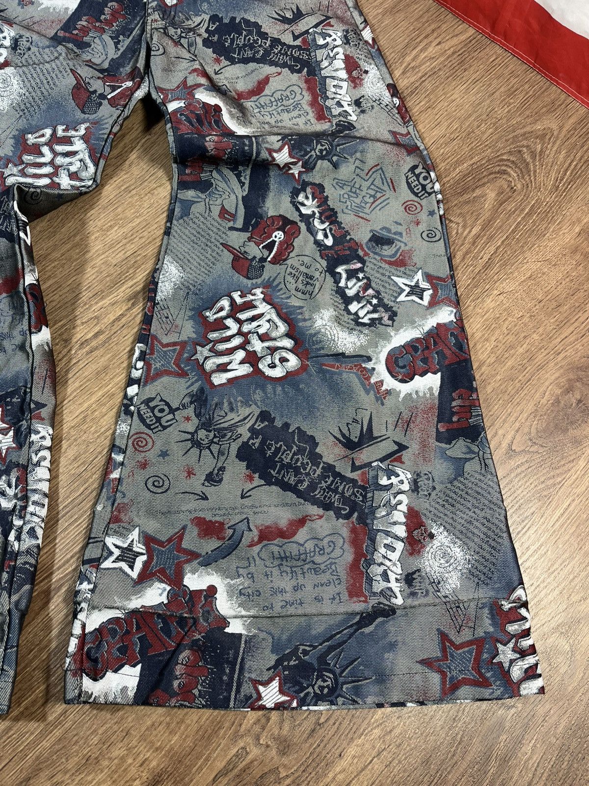 Rap Tees Y2K Wide Leg Graffiti Baggy Skate Vintage Hip Hop Rap Pants Size US 34 / EU 50 - 4 Thumbnail