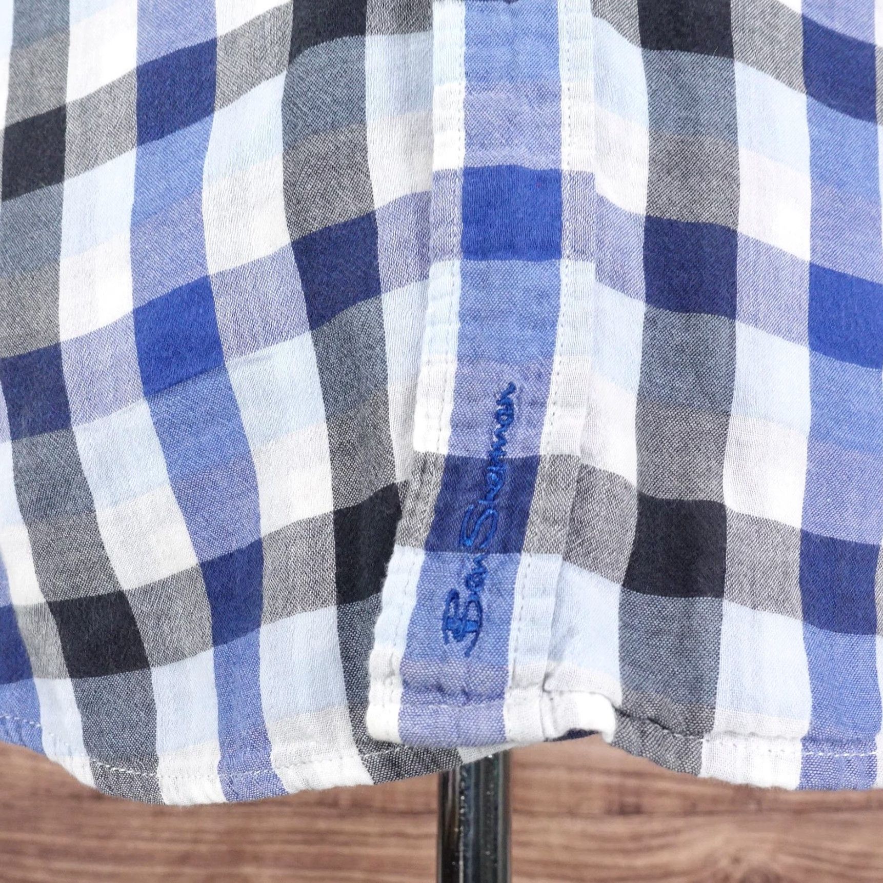Ben Sherman Ben Sherman Shirt Mens XL Blue Plaid Button Front Long Sleeve Cotton Casual Size US XL / EU 56 / 4 - 4 Thumbnail