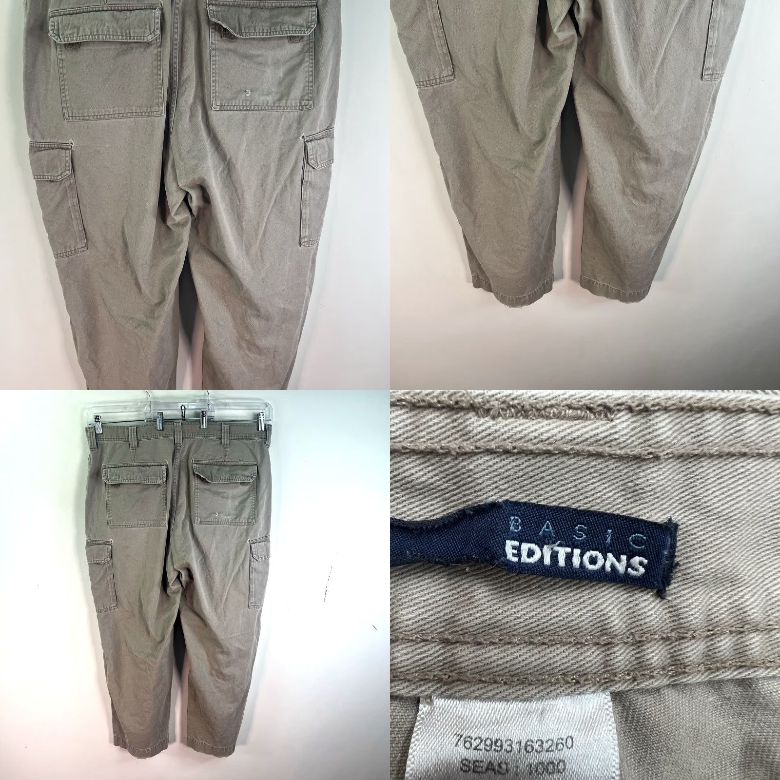 Basic Editions VINTAGE Basic Editions Cargo Pants Mens Size 42 Beige Khakis Casual Workwear 90s Size US 42 / EU 58 - 8 Thumbnail
