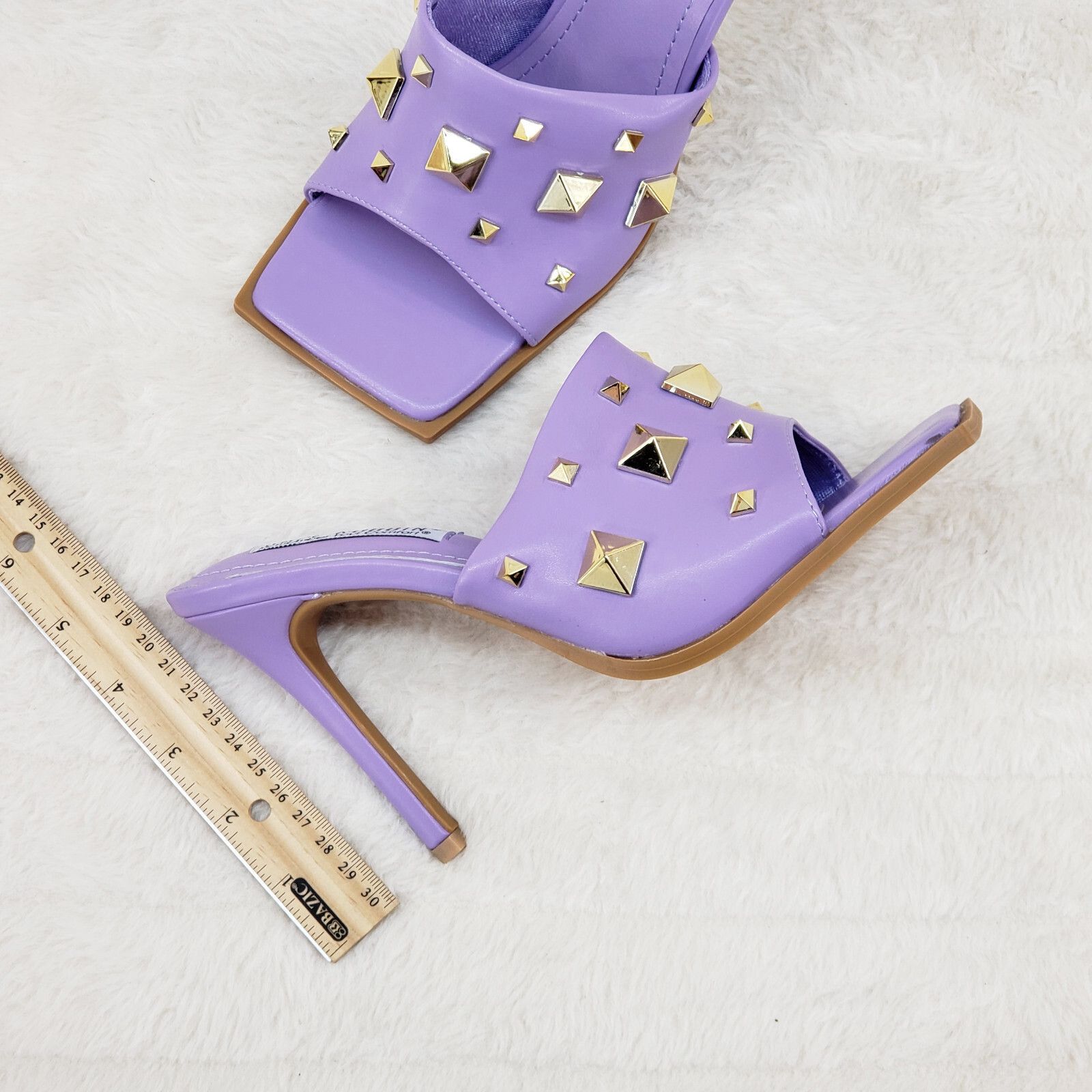 Other Popo Slip On Square Open Toe High Heel Clogs Mules Slides Li Size US 11 / IT 41 - 6 Thumbnail