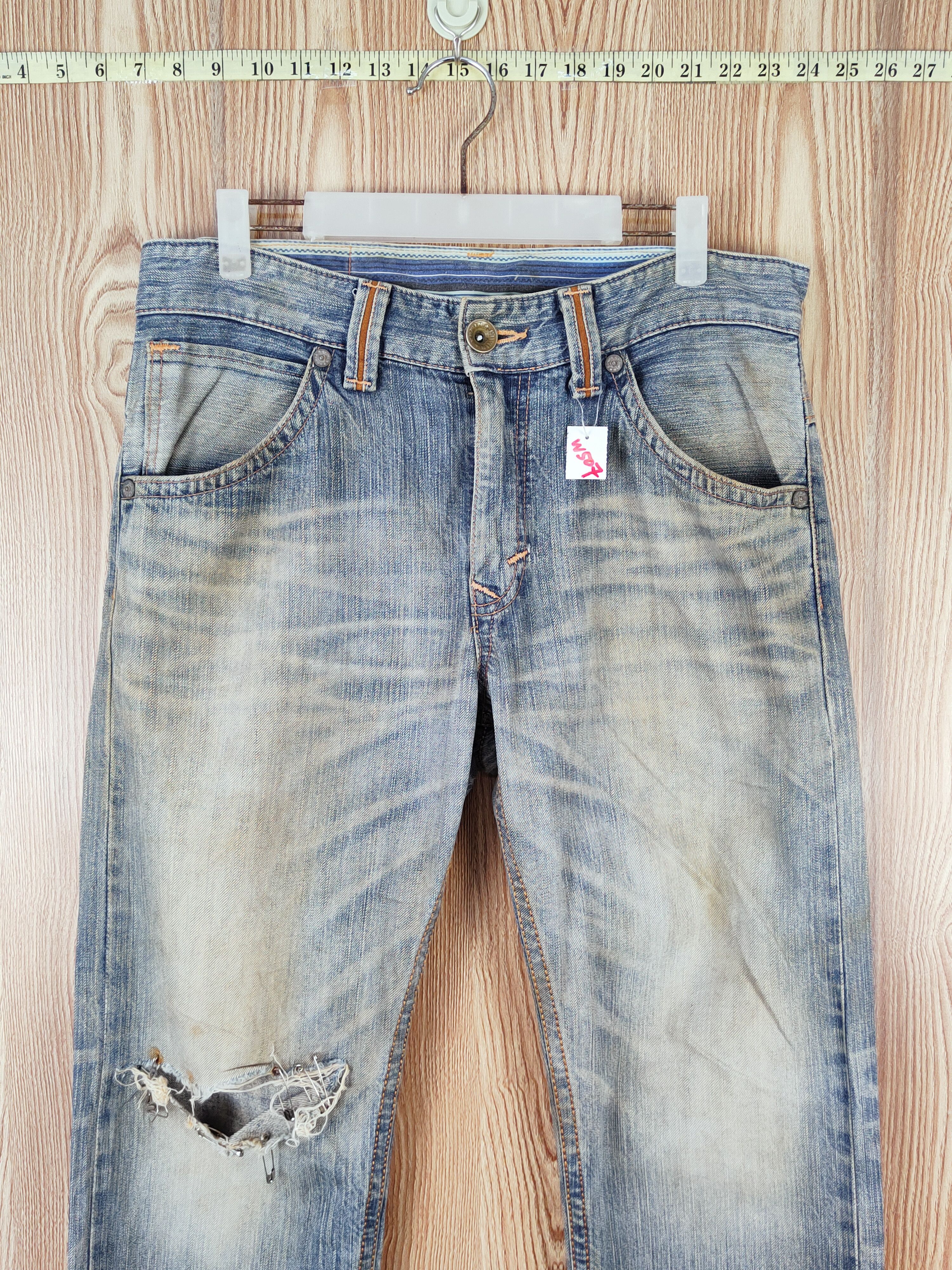 Edwin Edwin Blue Faded Distressed Ripped Jeans #W507 Size US 32 / EU 48 - 2 Thumbnail
