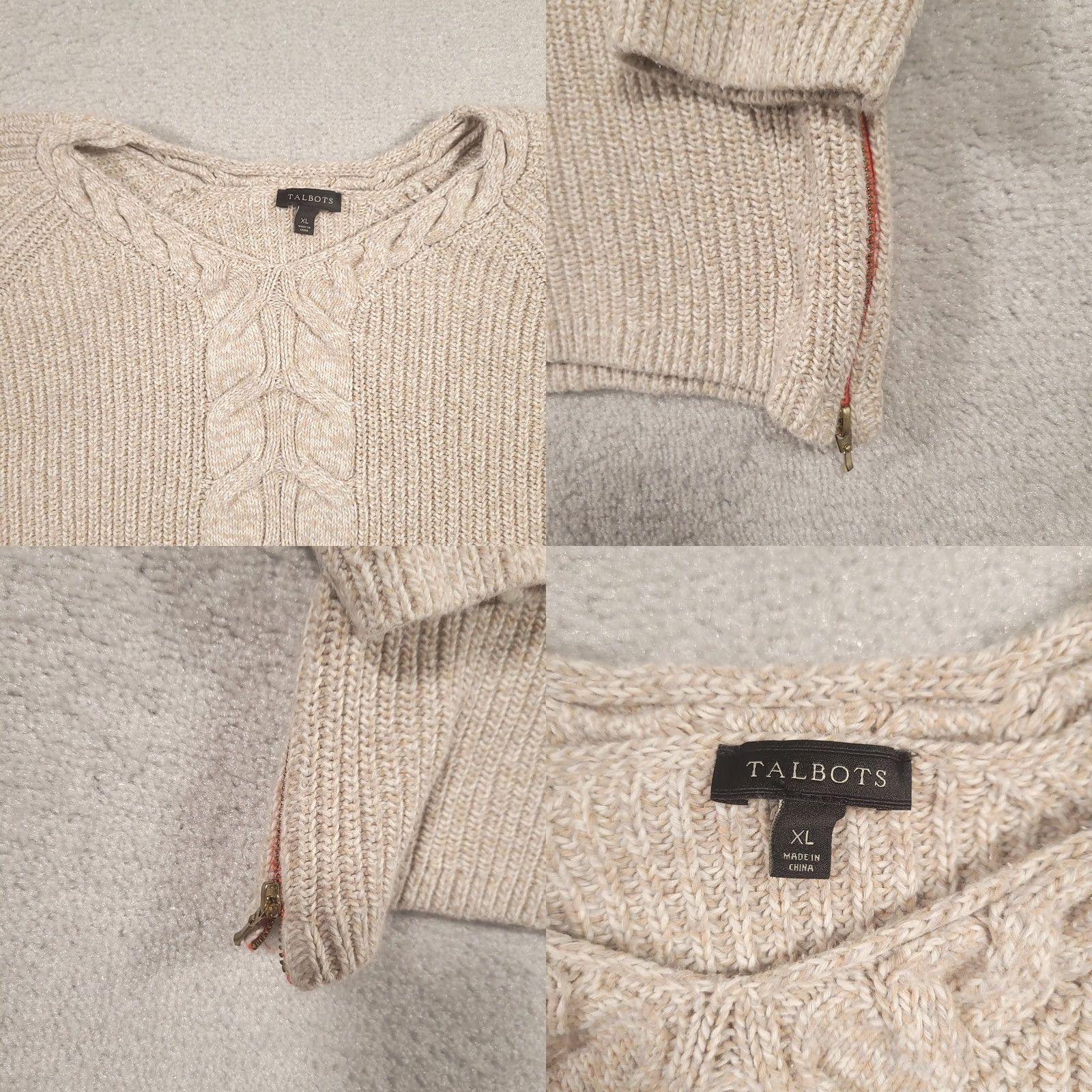 Talbots Talbots Cable-Knit Sweater XL Beige Pullover Womens Size XL / US 12-14 / IT 48-50 - 8 Thumbnail