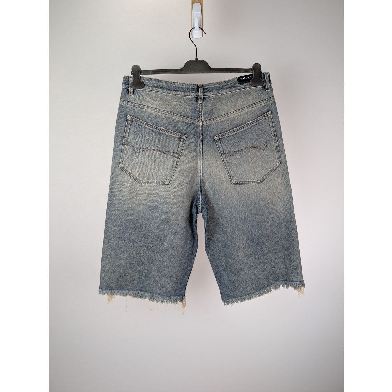 Balenciaga o1rshd1 Baggy Denim Shorts in Blue Rust Size US 30 / EU 46 - 16 Thumbnail