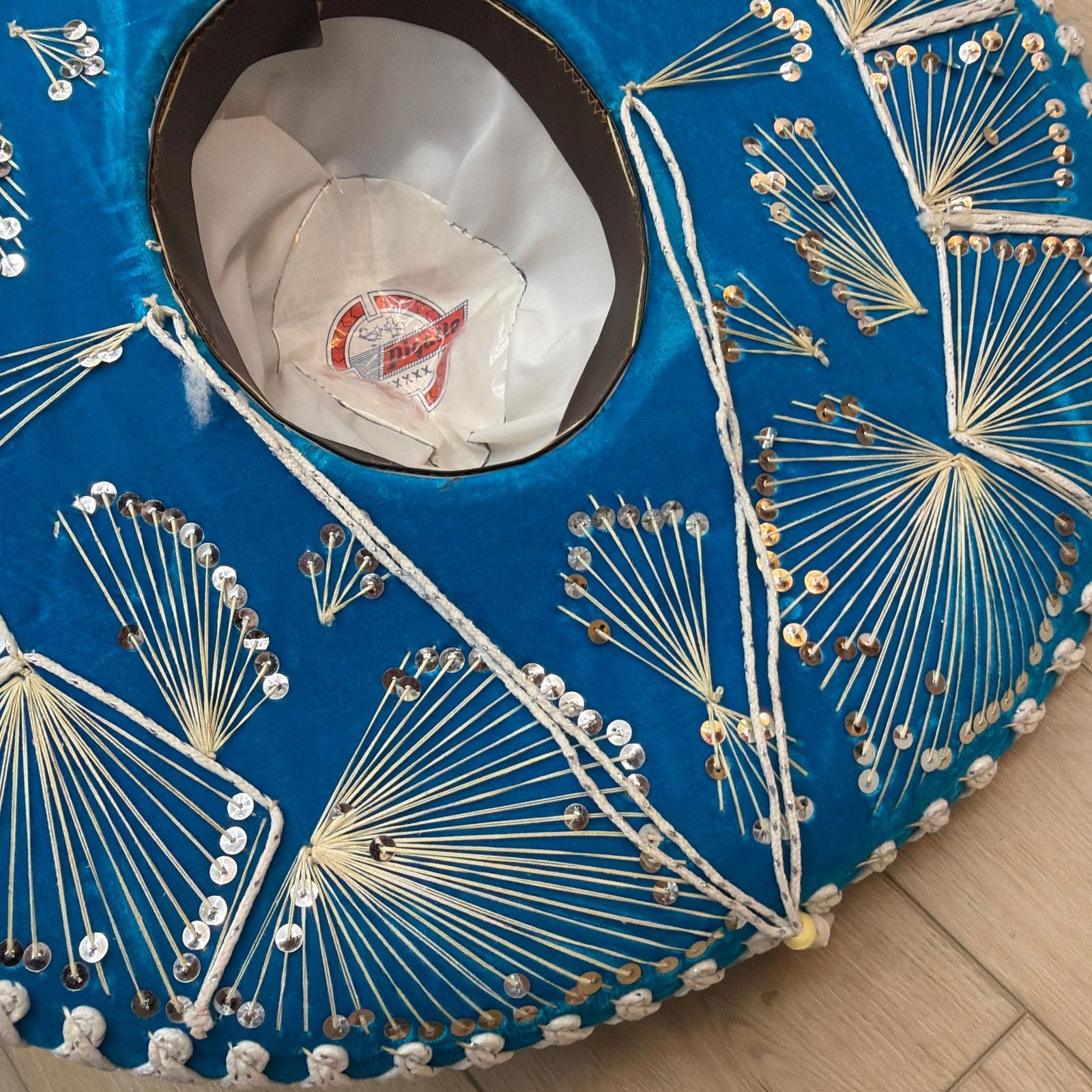 Pigalle Pigalle XXXXX Blue Sequin Sombrero Hat 23 in Diameter Size US M / EU 48-50 / 2 - 16 Thumbnail